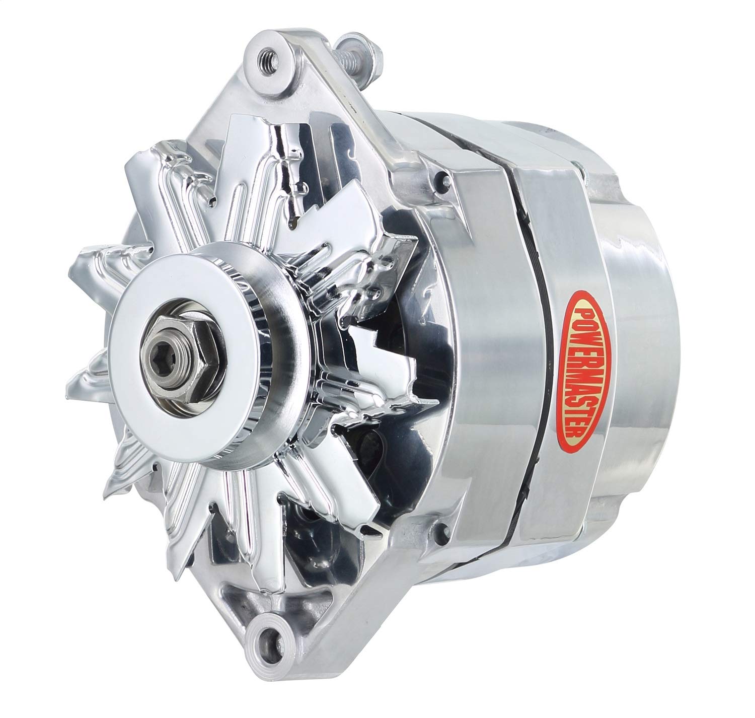 Alternator Powermaster 8-66141 Polish (Upgrade 150A 1V Pulley 1 Wire Motorola Replacement 1" Mating flange)
