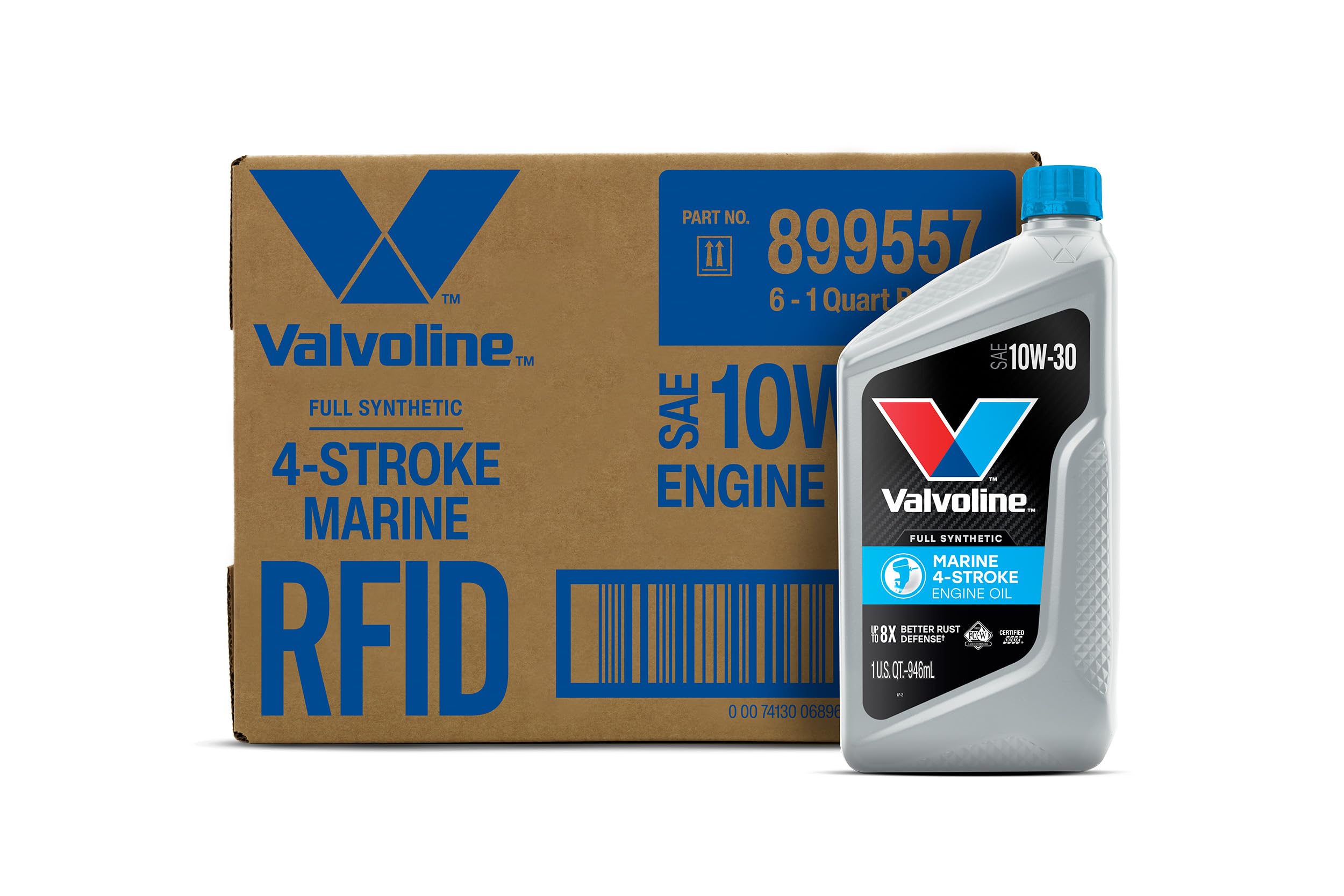 4-Stroke Valvoline Marine Full Synthetic Engine Oil 1 Quart (Pack of 6)