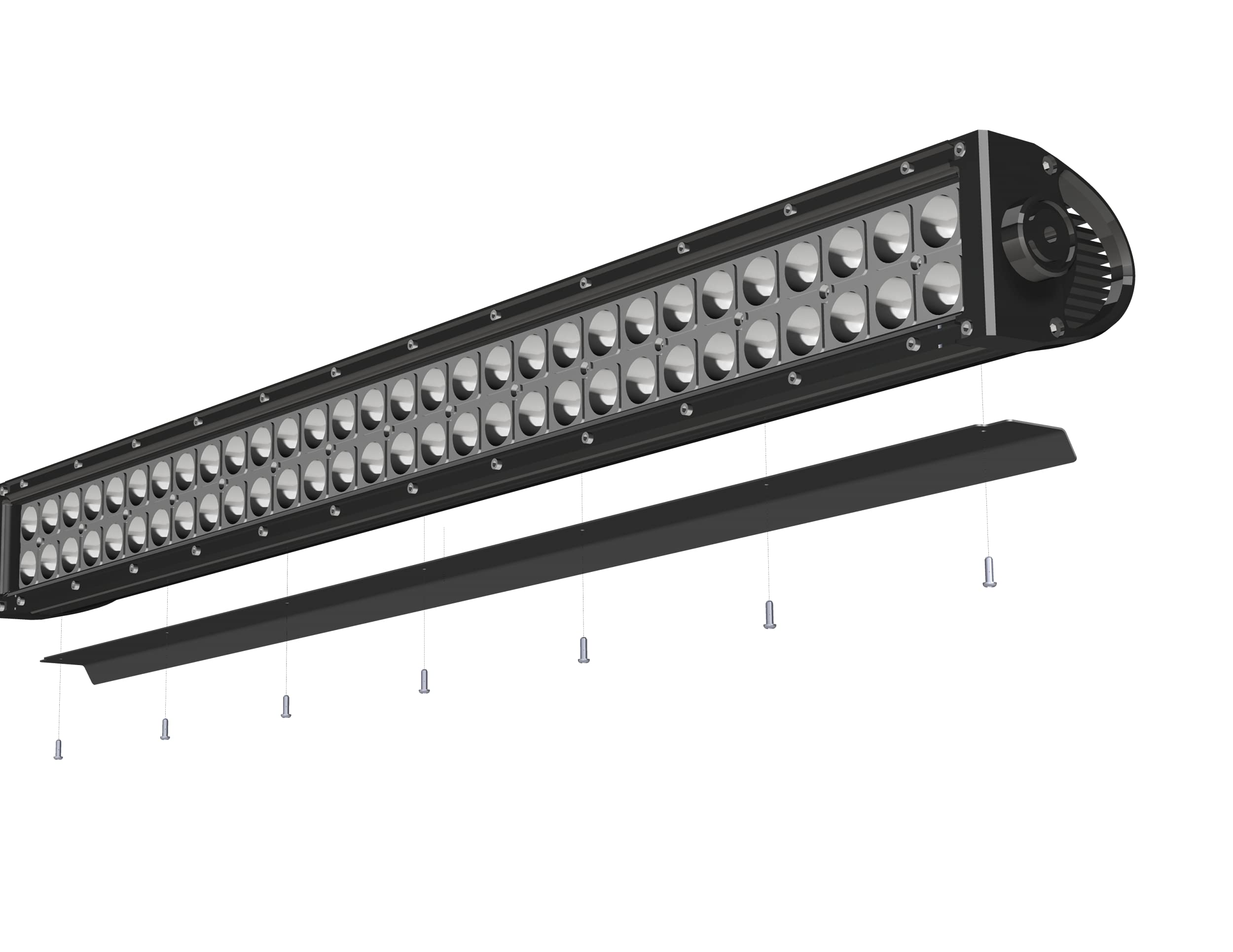 Noise Cancelling ZROADZ Wind Diffuser, Black, Aluminum for 50 Inch Straight Double Row LED Light Bar (Z330050S)