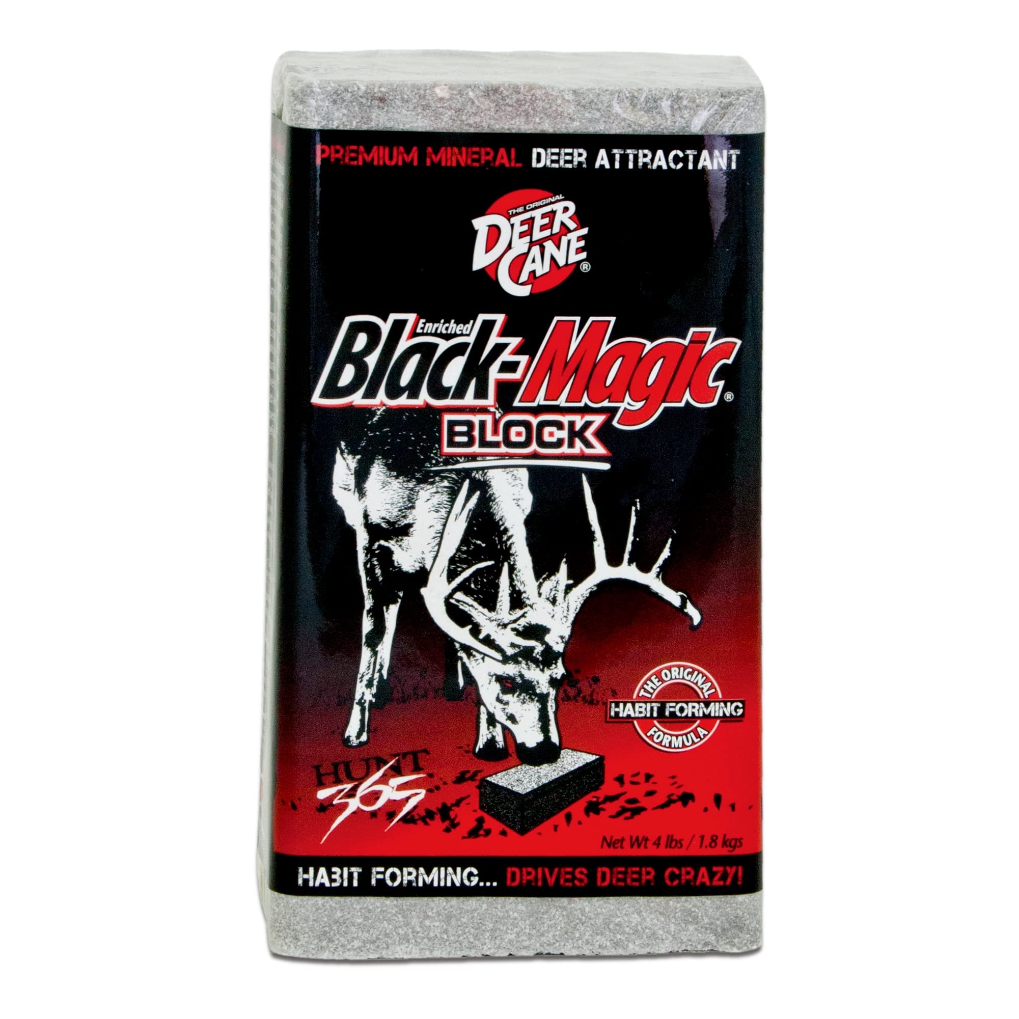 HABITATS Evolved Deer Cane Black Magic Block Mineral Deer Attractant - Fast & Easy to Use All Year-Round Mineral Food Supplement with Natural Molasses Flavors