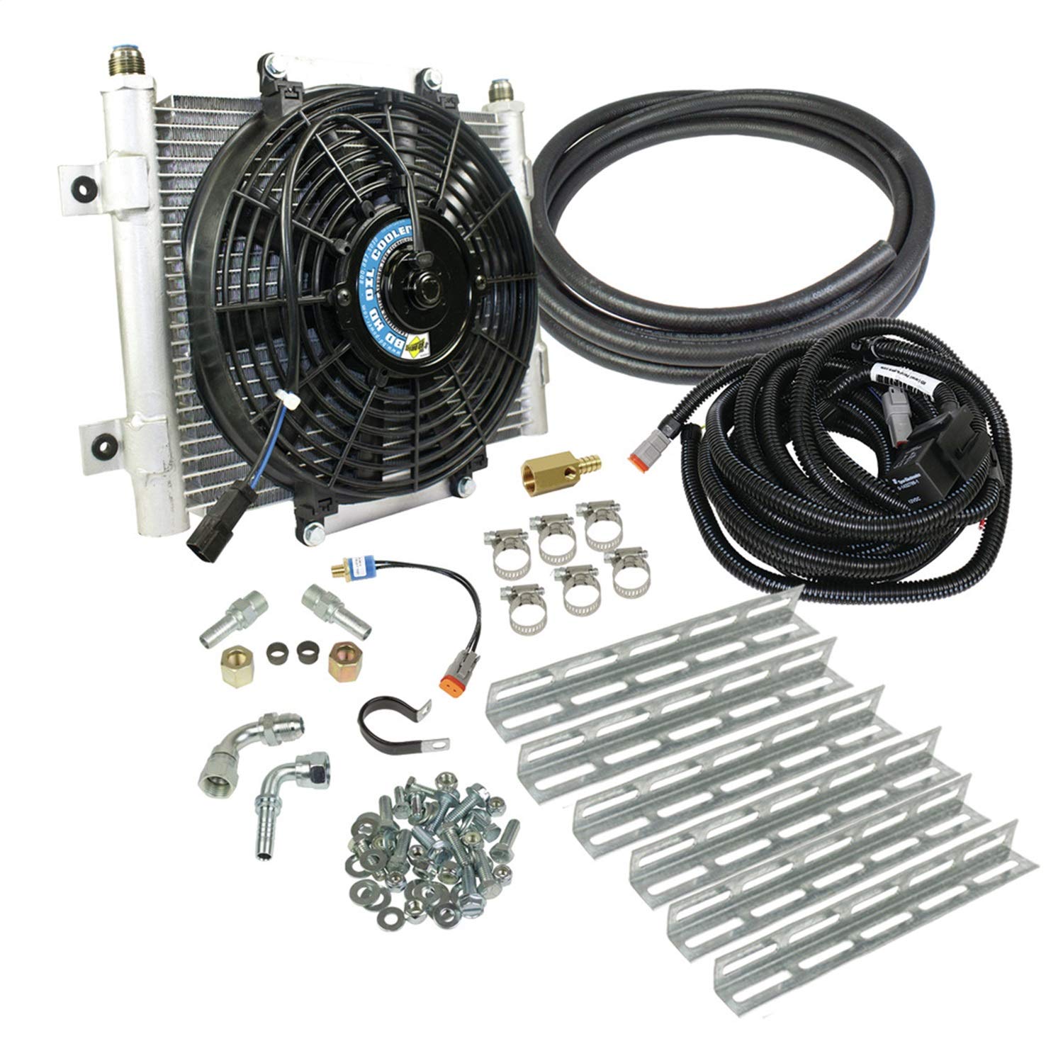 Xtrude BD Diesel Transmission Cooler with Fan - Complete Kit for 5/8in Lines