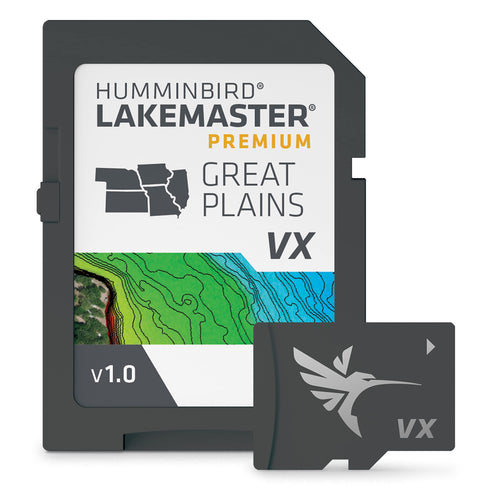 LakeMaster Premium Humminbird Great Plains V1 Map SD Card for Fish Finders
