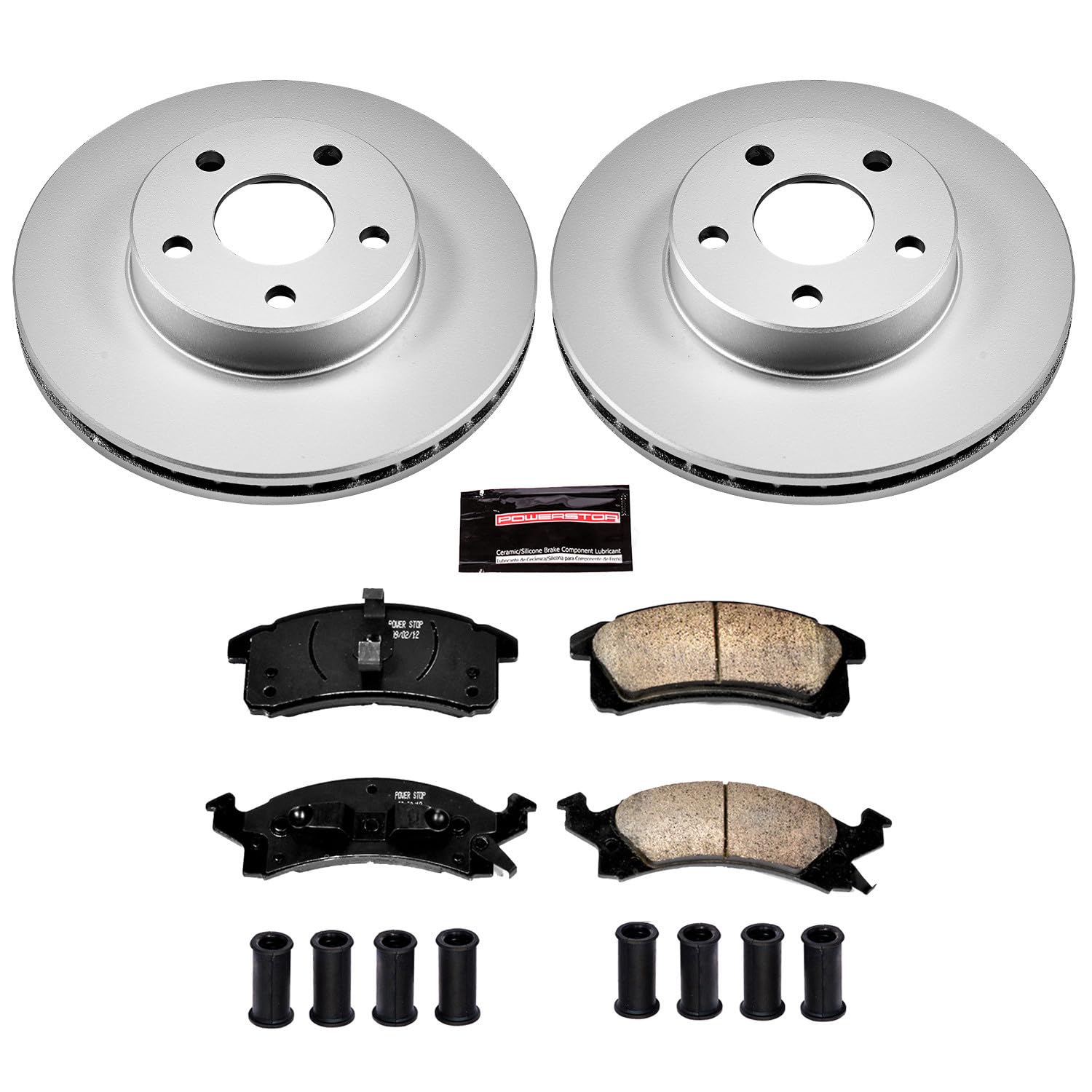 Power Stop Coated Brake Rotor CRK3156 & Ceramic Brake Pads- front For Skylark, Beretta, Cavalier, Corsica, Olds Achieva, Olds Cutlass Calais, Grand Am, Sunbird, Sunfire [Model Specific]