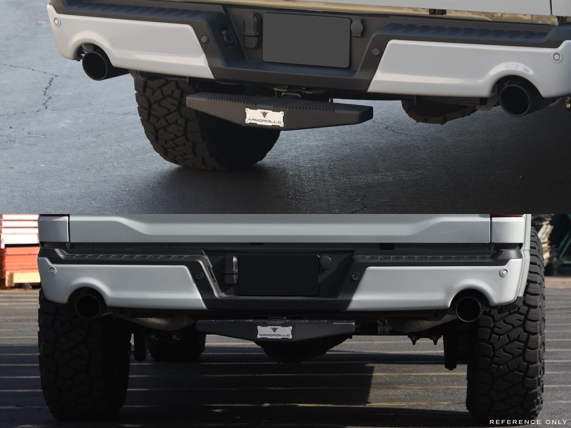 AR Mesh Armordillo Rear Hitch Step|Compatible for Class 3 Trailer Hitch 2" Receiver|Matte Black|Hitch Step Bar|Bumper Guard|Steel|Universal|8724194
