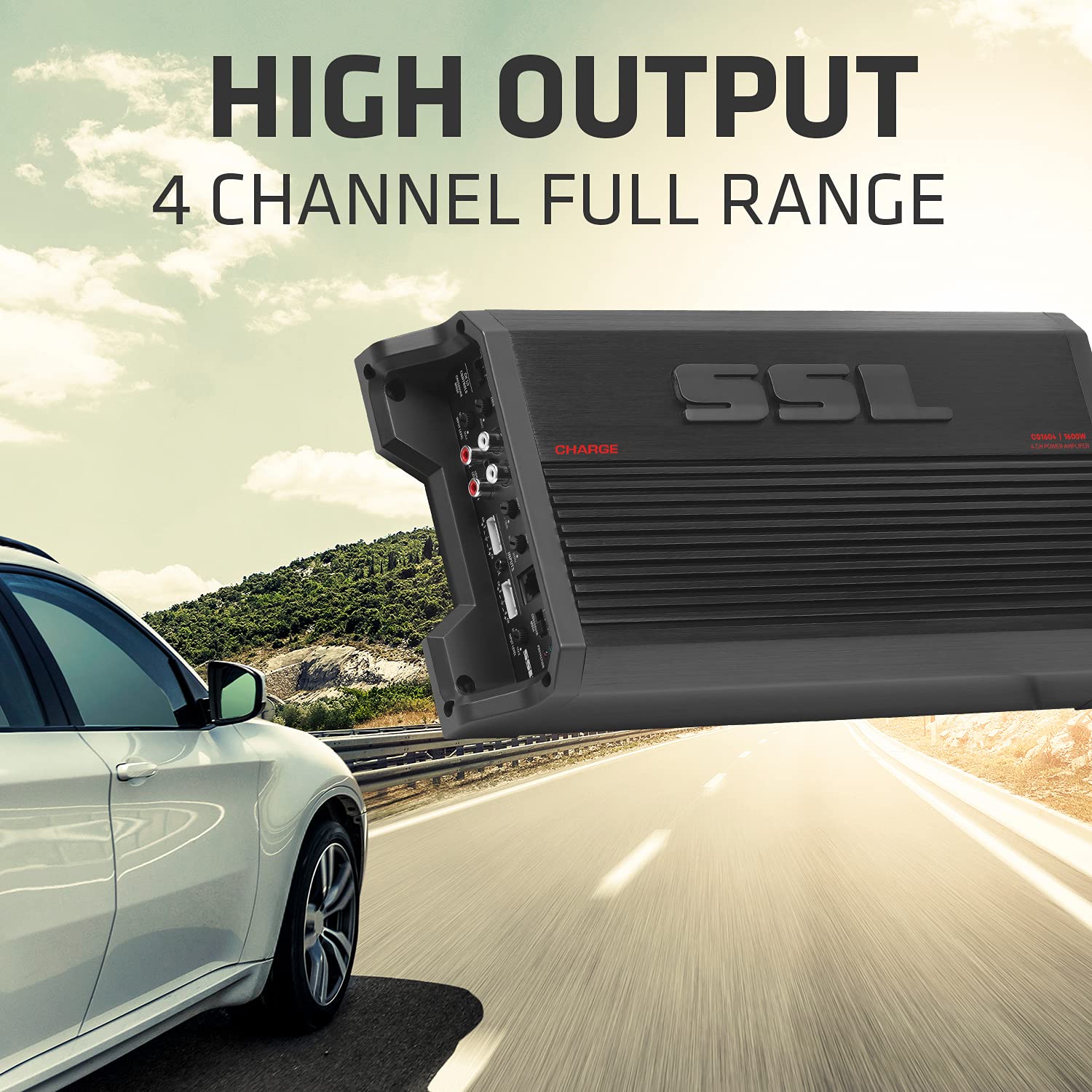 CG1604 Sound Storm Laboratories 4 Channel Car Amplifier - 1600 Watts, Full Range, Class A/B, 2/4 Ohm Stable, Mosfet Power Supply, Bridgeable