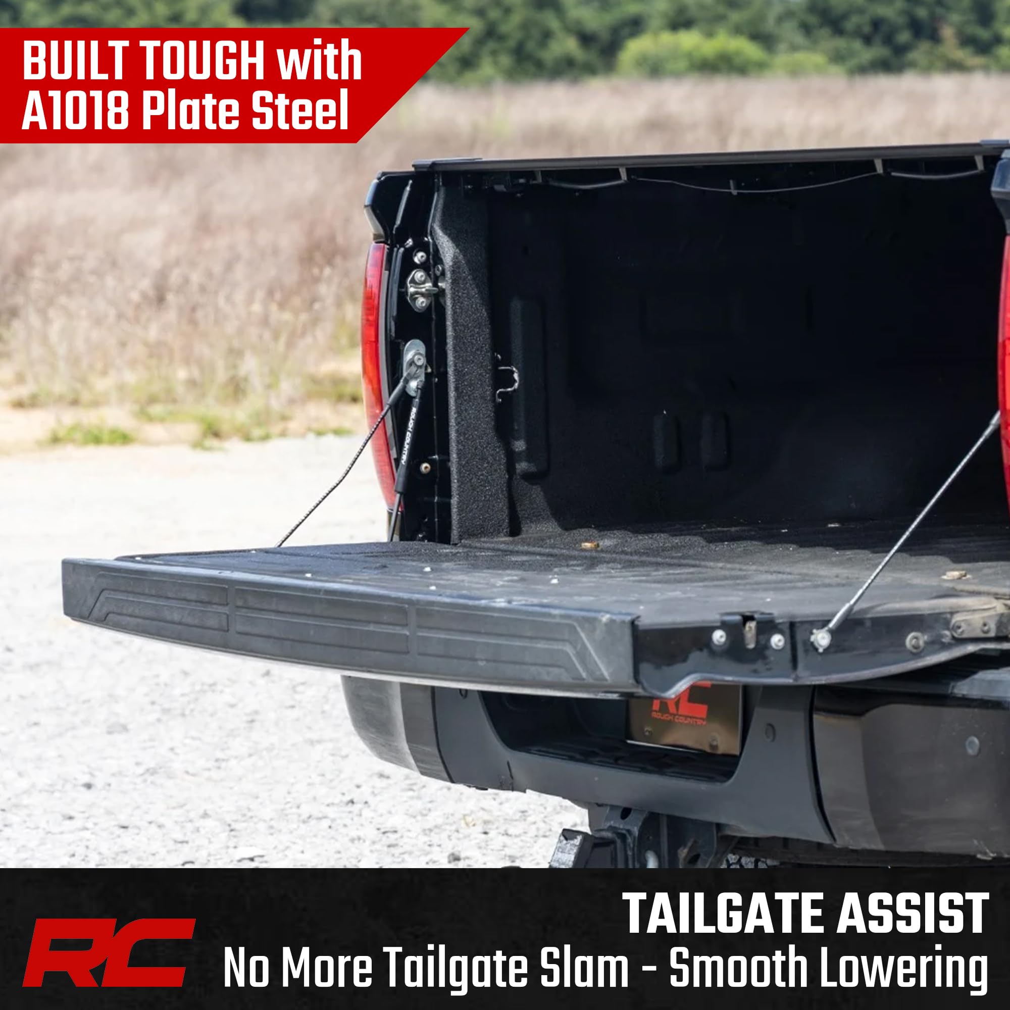 Rough Country Tailgate Assist Hydraulic for Toyota Tundra (2007-2021) - Driver-Side, Slow-Release Damper