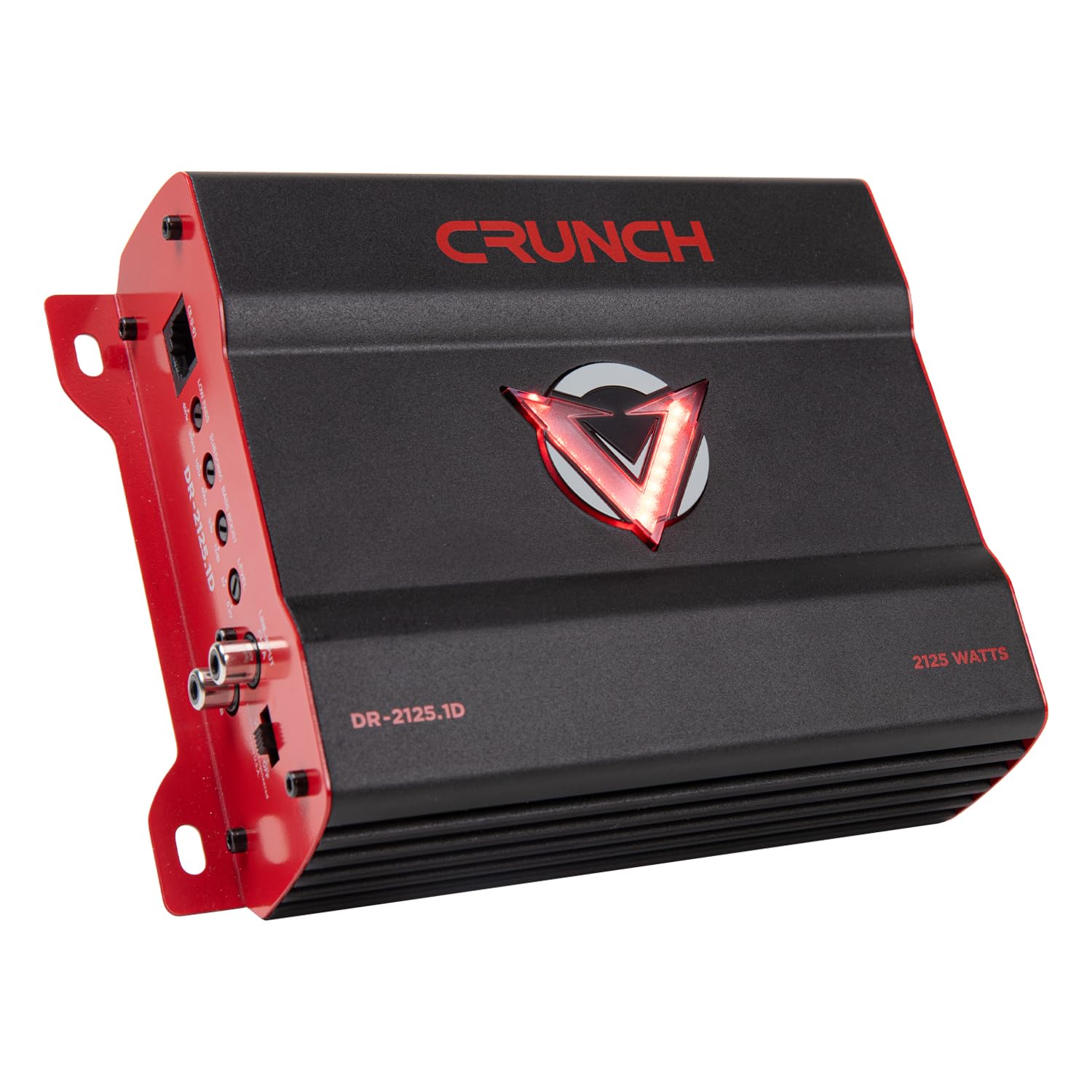 Crunch V-Drive 2125W Mono Block Subwoofer Car Audio Amplifier - Class D, LED VU-Meter, QTD Cooling, Adjustable Crossovers, Bass Remote, PWM Power Supply