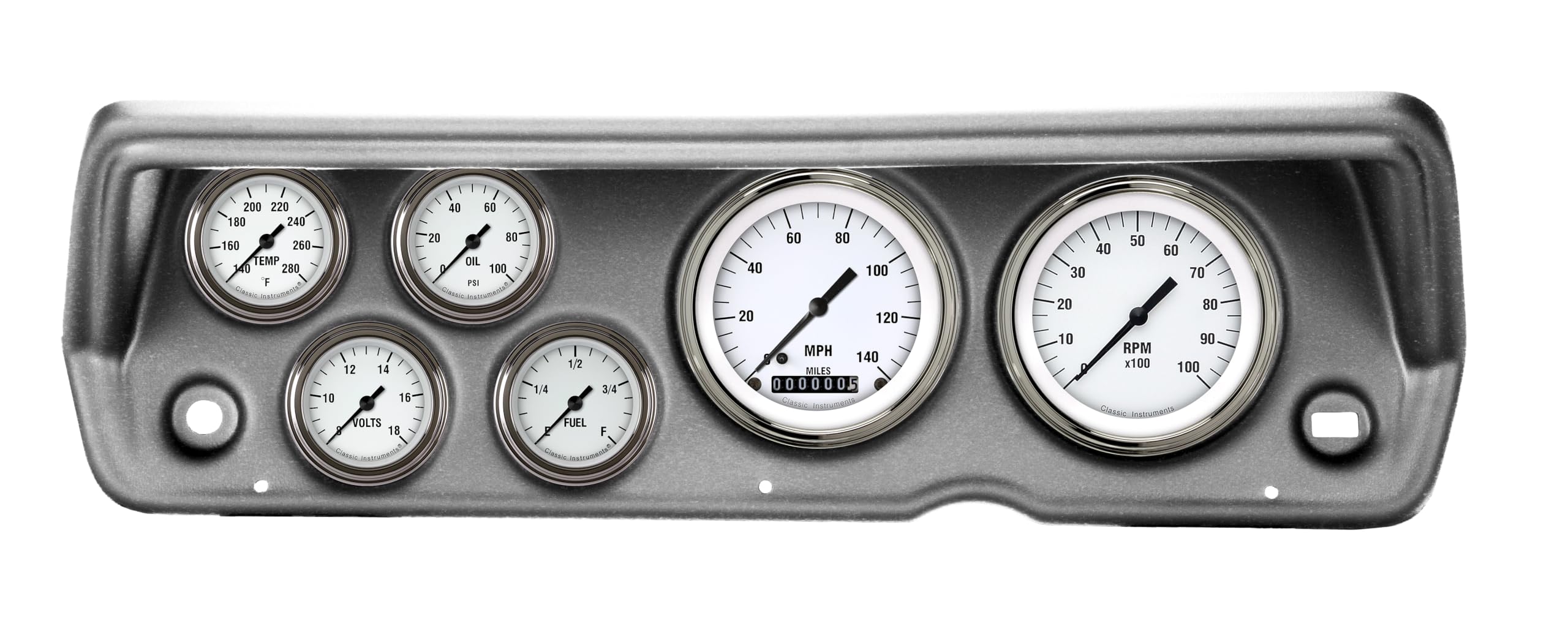 Classic Instruments Full Sweep CDDU70WH101BA White Hot Direct Fit 6 Gauge Set Compatible with 1970-1976 Duster