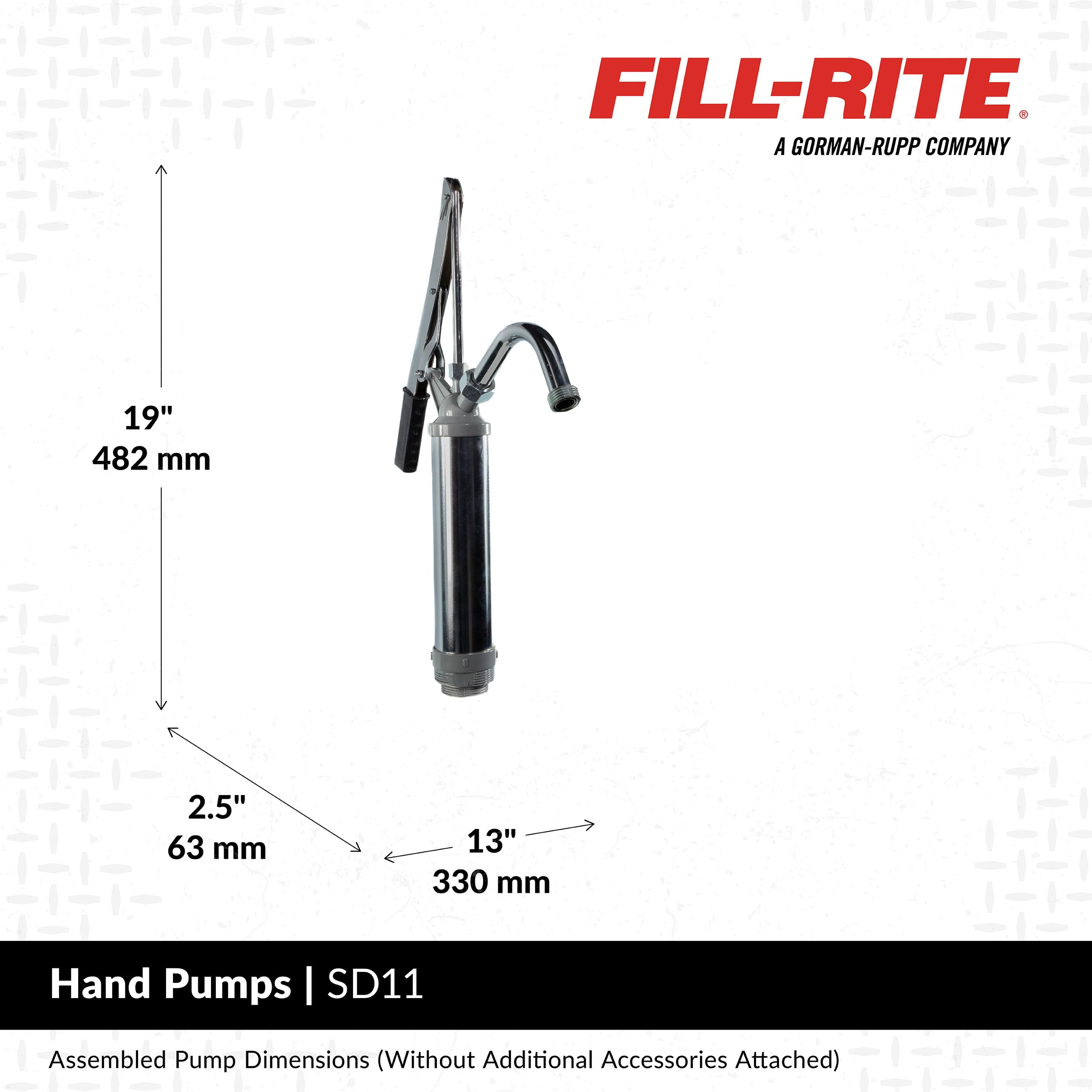 Oil Transfer Hand Pump Fill-Rite SD11 w/Pail Spout Lever Operated