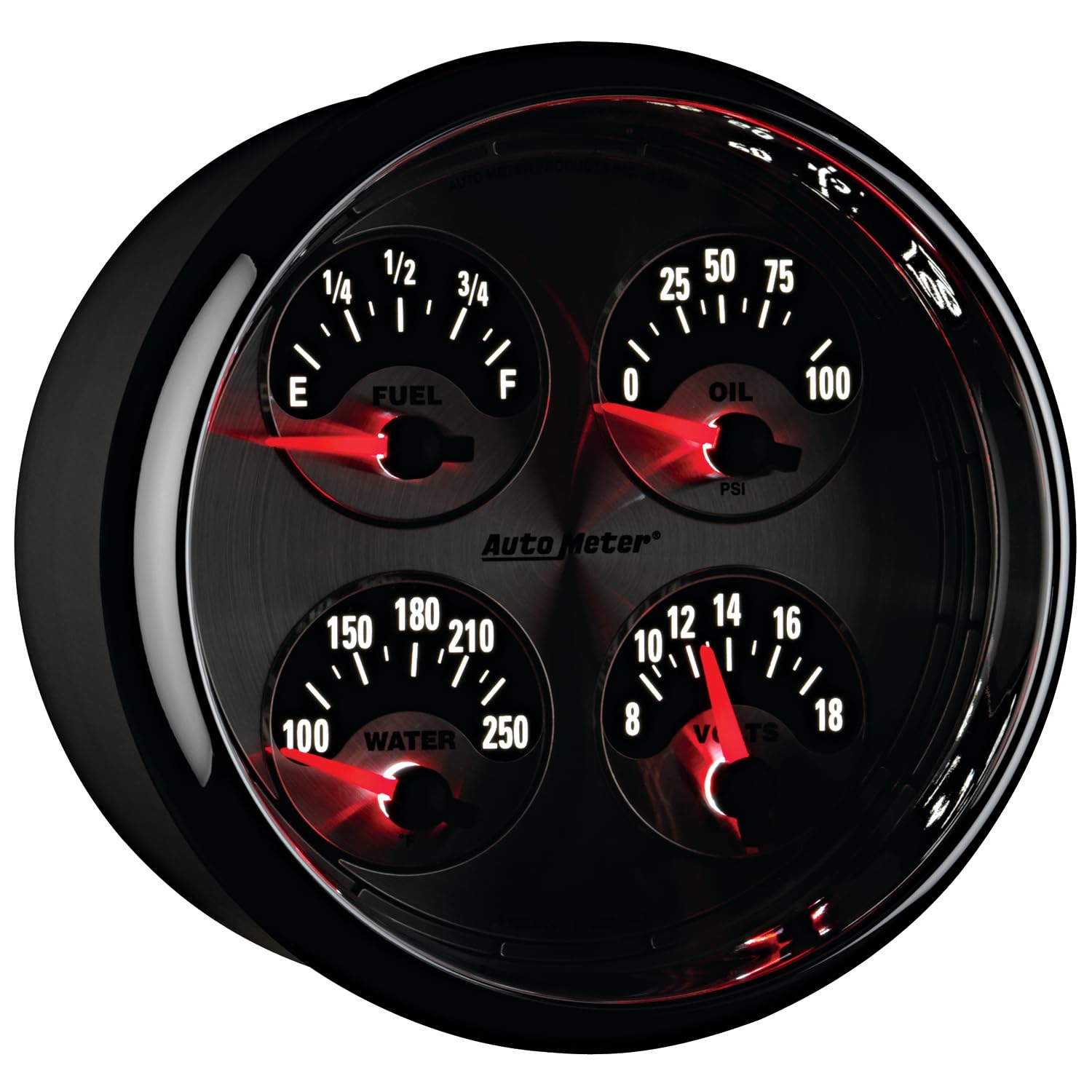 American Muscle Auto Meter 1212 5" Short Sweep Electric Quad Gauge