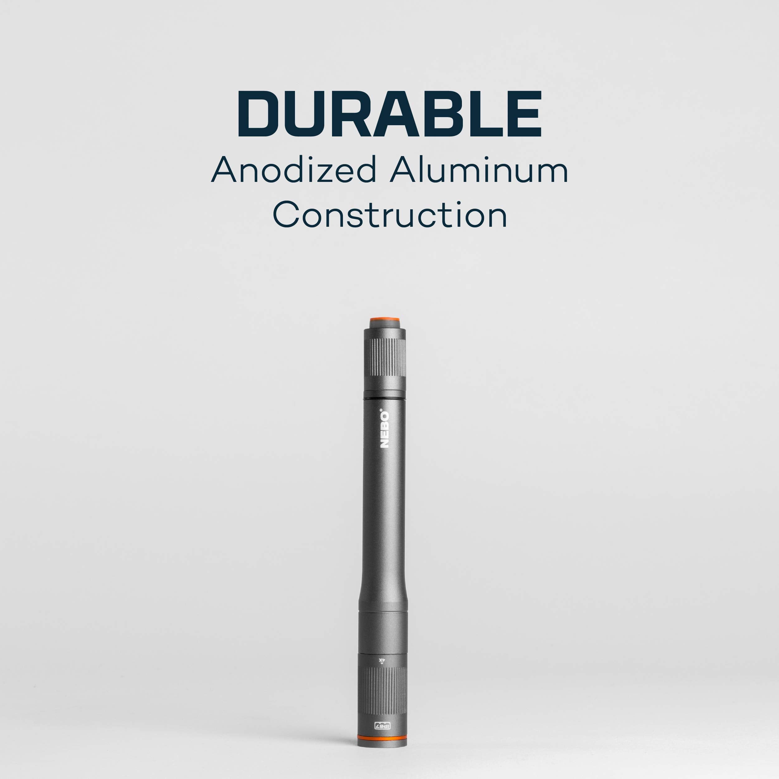 150 Lumen NEBO Columbo LED Pen Light Flashlight | 150 Lumen Inspector Light Powered by 2 AAA Batteries