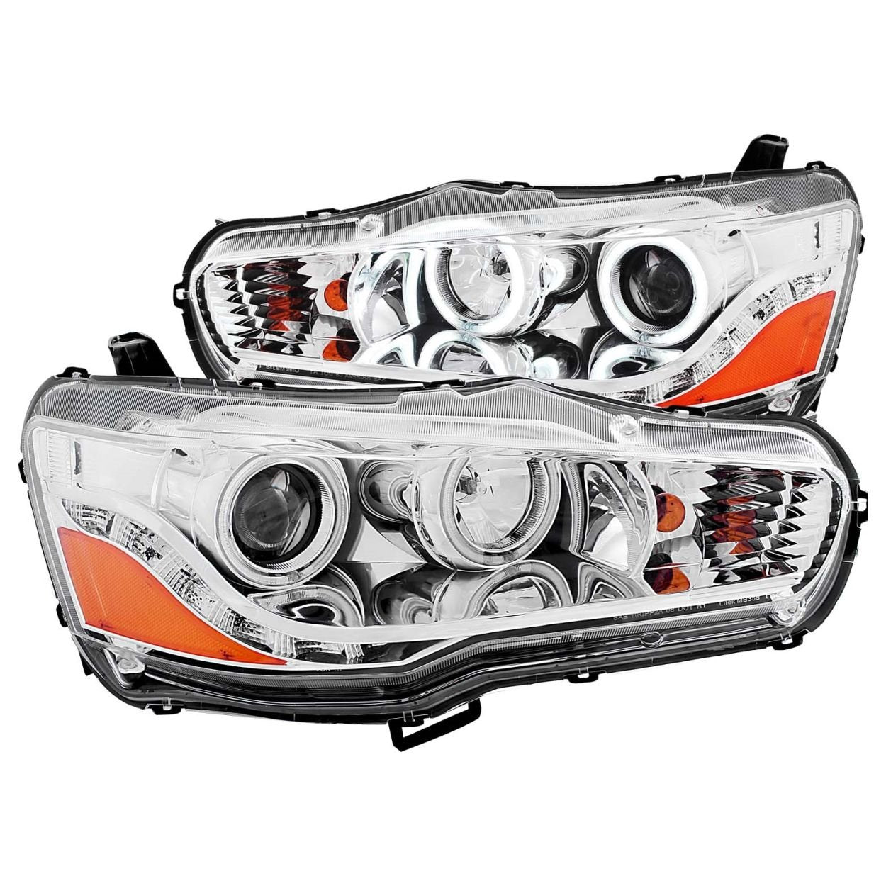 Projector Headlight Set ANZO USA w/CCFL Halo-Chrome 121427