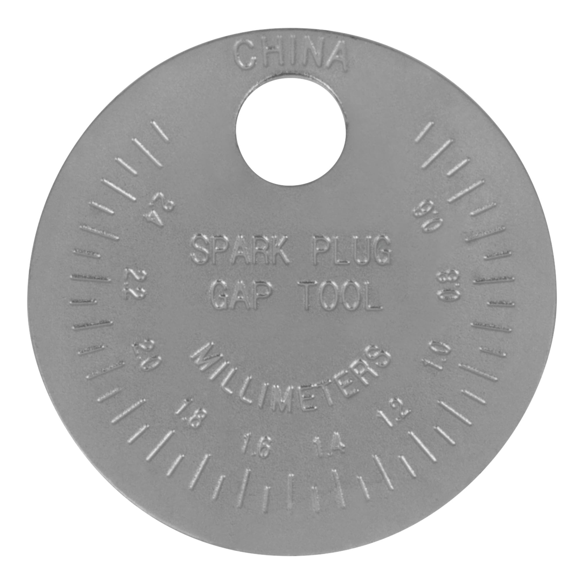 W80536 Performance Tool Spark Plug Gap Gauge - Decimal and Metric Sizes, Zinc Alloy Construction, Range .020 to .100 in. (.5 to 2.5 mm)