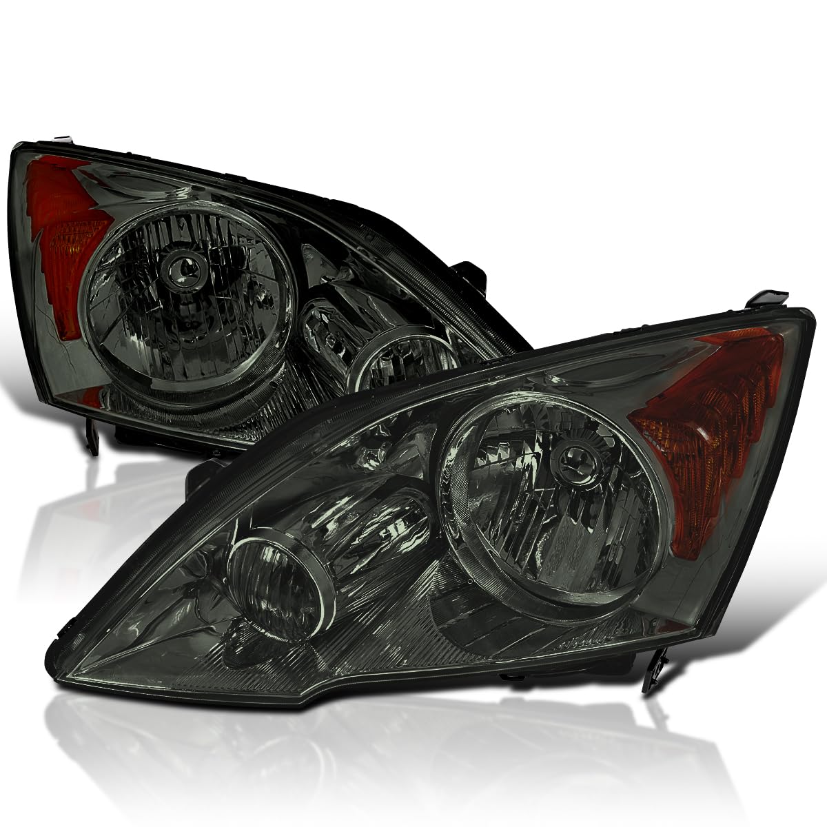 Smoke Headlights SPEC-D TUNING Compatible with 2007-2011 Honda CR-V CRV Left + Right Head Lamps Assembly