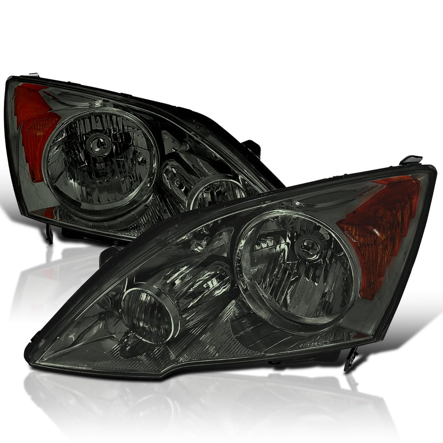 Smoke Headlights SPEC-D TUNING Compatible with 2007-2011 Honda CR-V CRV Left + Right Head Lamps Assembly
