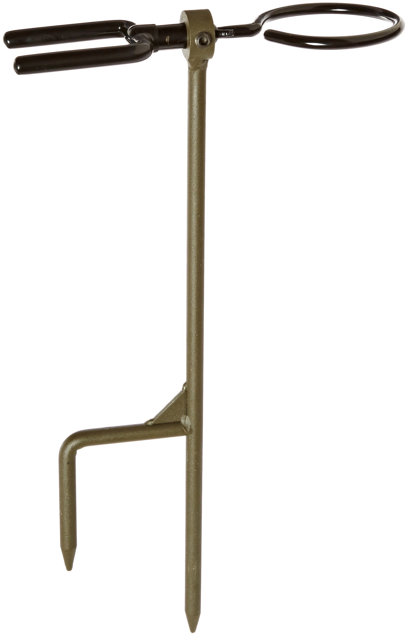 HME High Performance Portable Easy-To-Install Durable Versatile Archer's Ground Bow Stake with 360-Degree Rotating Fork - Arrow Ring Included