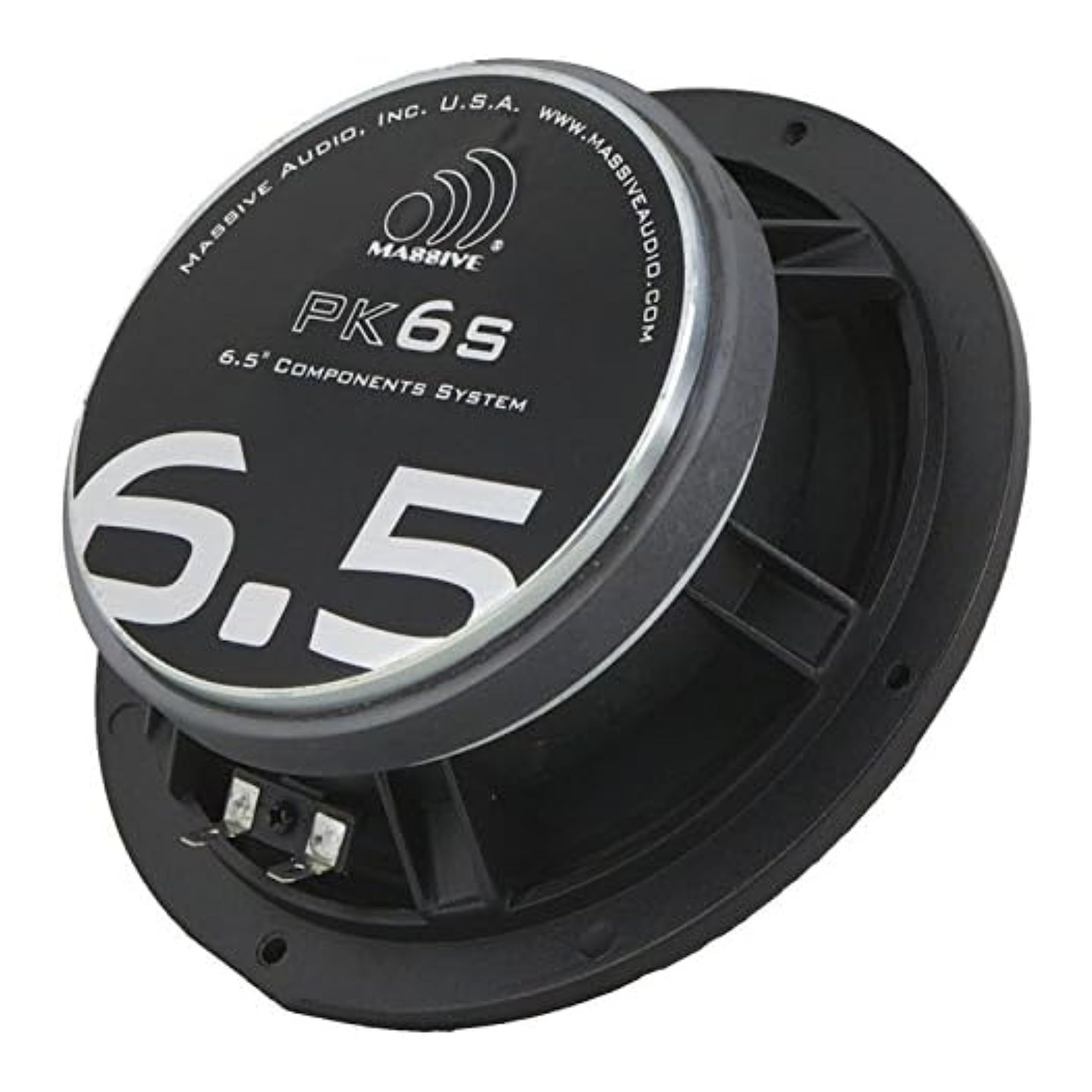 6.5" Component Car Speakers Massive Audio PK6S | 120W RMS / 240W Max | Silk Dome Tweeter & Mid-Bass Woofer | 2-Way Audio Upgrade | High-Fidelity OEM Replacement