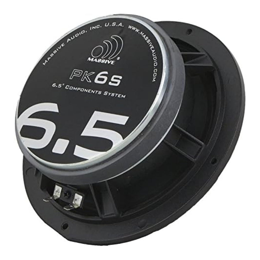 6.5" Component Car Speakers Massive Audio PK6S | 120W RMS / 240W Max | Silk Dome Tweeter & Mid-Bass Woofer | 2-Way Audio Upgrade | High-Fidelity OEM Replacement