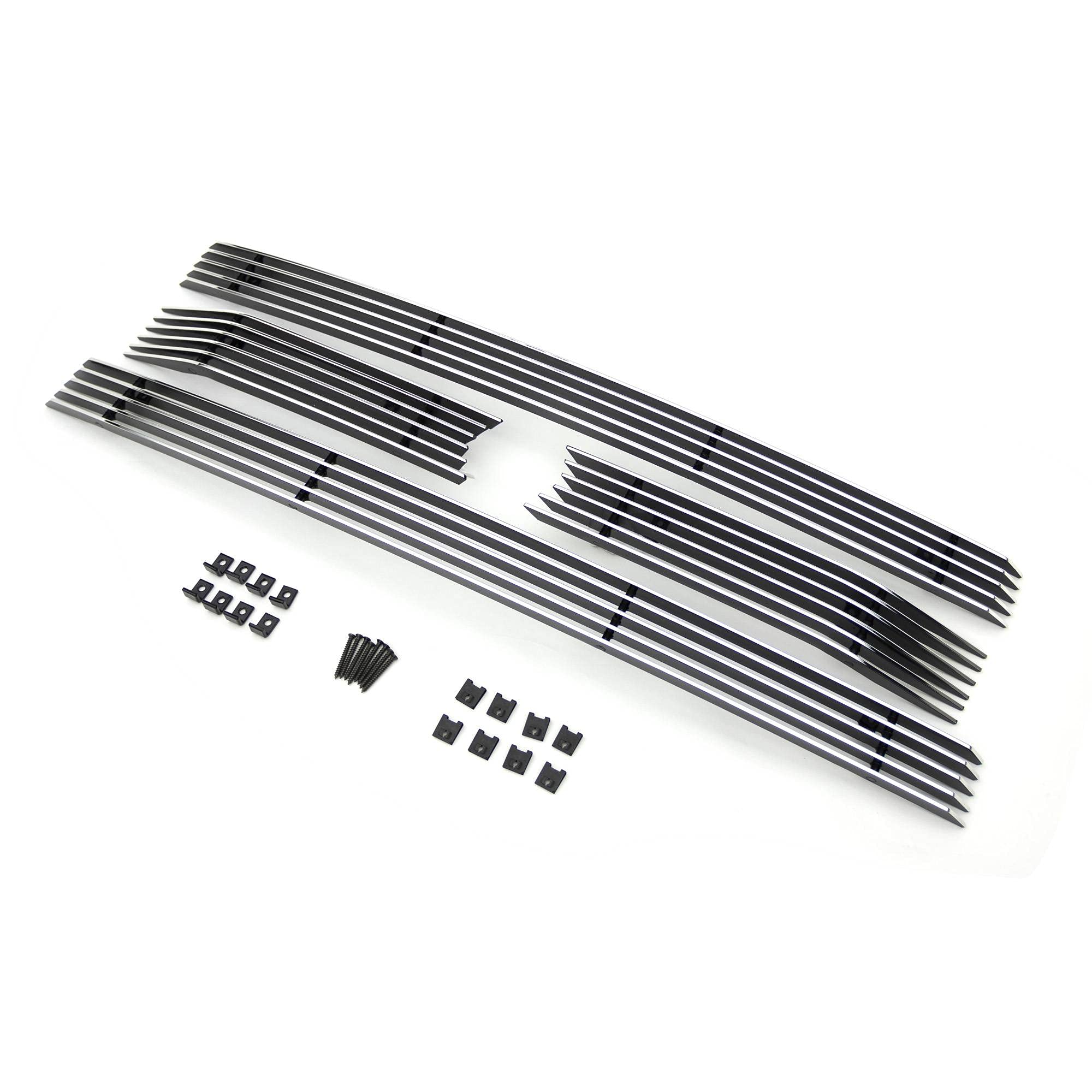 T-Rex Grilles XLT Billet Grille, 2013-2014 F-150, Polished, 4 Pc, Overlay - PN #21573, black