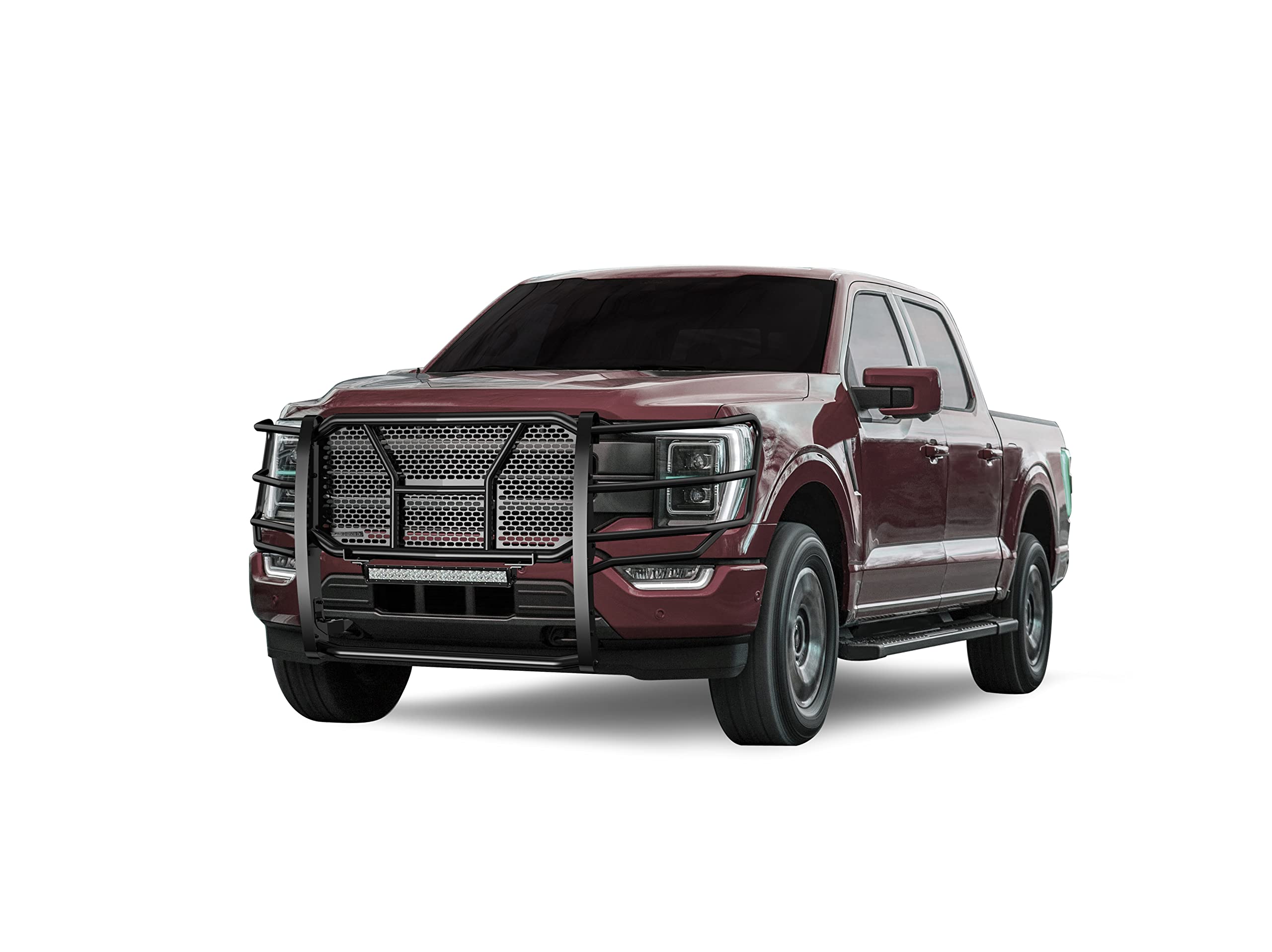 RUGGED Black Horse Heavy Duty Grille Brush Bumper Guard Modular Black Compatible with 2021-2024 Ford F-150-RU-FOF116-B-K1