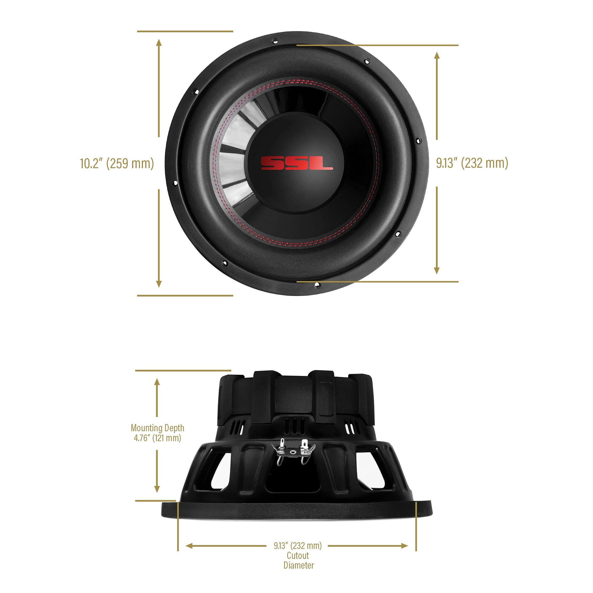 10 Inch Sound Storm Laboratories CG10D Car Subwoofer - 1000 Watts Maximum Power, Dual 4 Ohm Voice Coil, Sold Individually