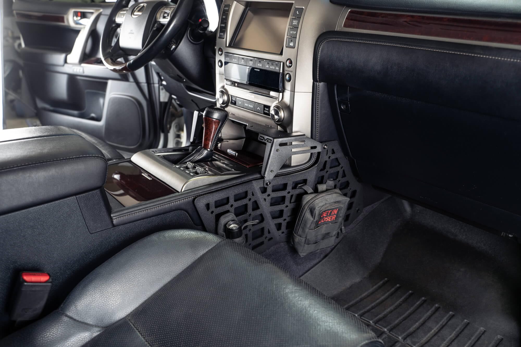 Center Console DV8 Offroad Molle Panels & Digital Device Bridge for The 2010-2021 Lexus GX 460 | Mount for Cell Phone, GPS, Radio, & Other Accessories | Easy Access to All OEM Switches & Buttons