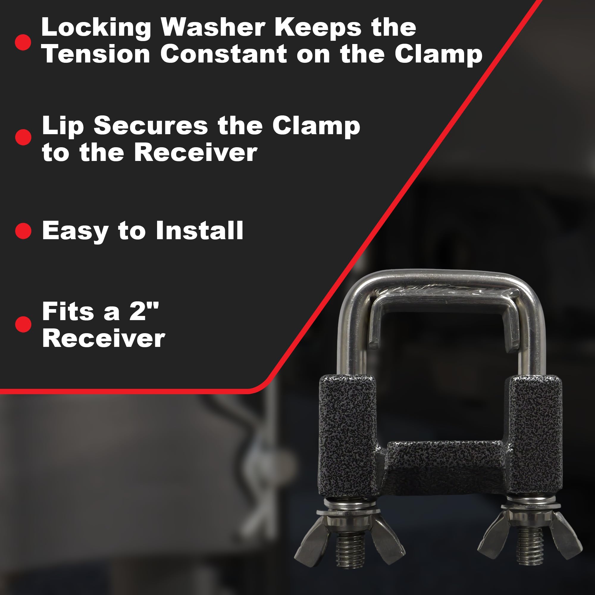 Trimax – Anti-Rattle Clamp – THC200 – Fits 2" Hitch Receivers, Reduces Movement and Noise, Heavy-Duty Steel, Easy Installation, Secure Tight Fit