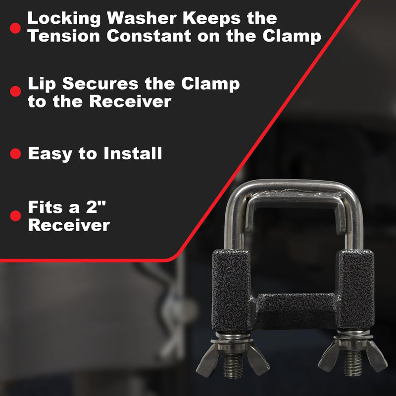 Trimax – Anti-Rattle Clamp – THC200 – Fits 2" Hitch Receivers, Reduces Movement and Noise, Heavy-Duty Steel, Easy Installation, Secure Tight Fit