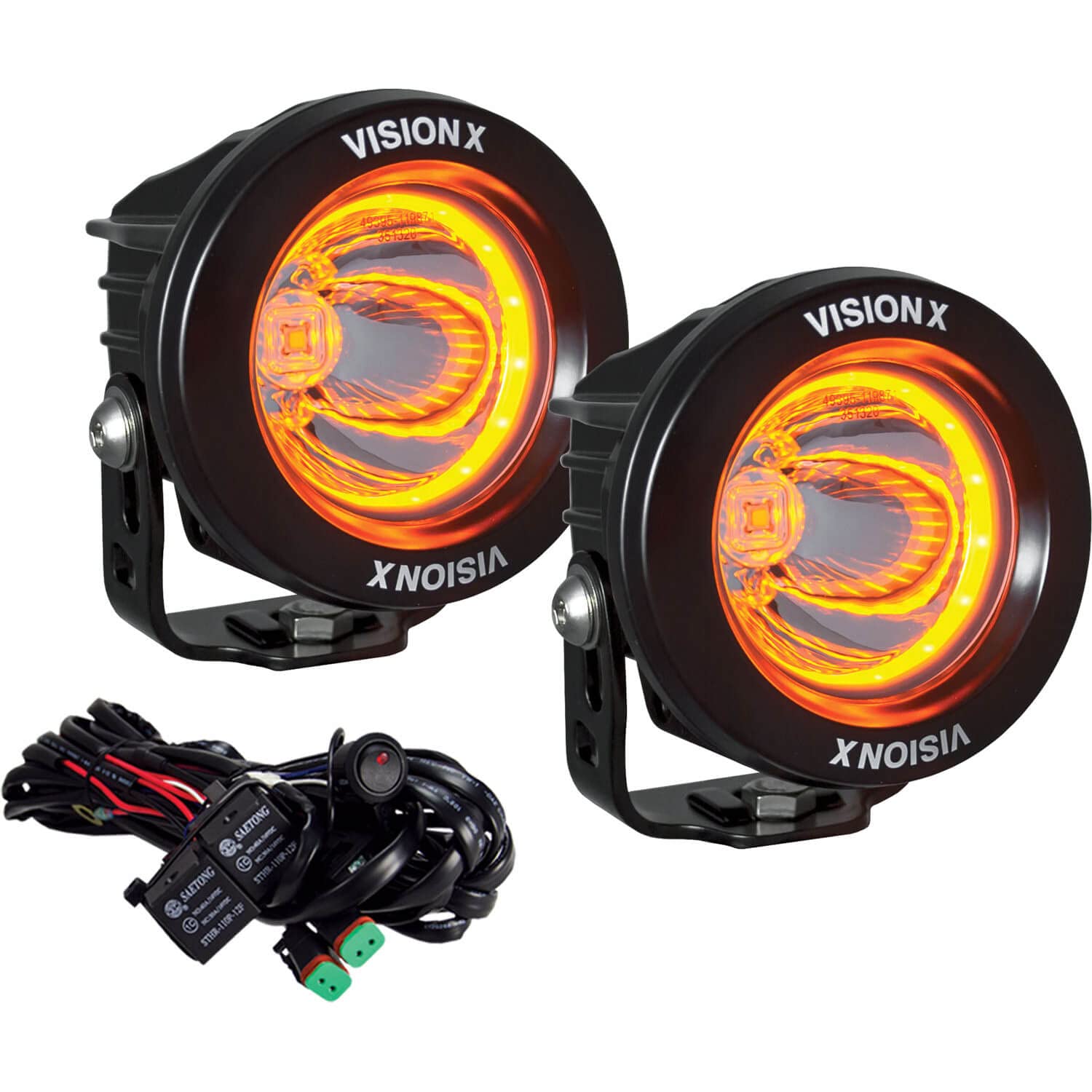 Optimus Round 3.7" 15º Beam with Amber Halo LED Light Kit