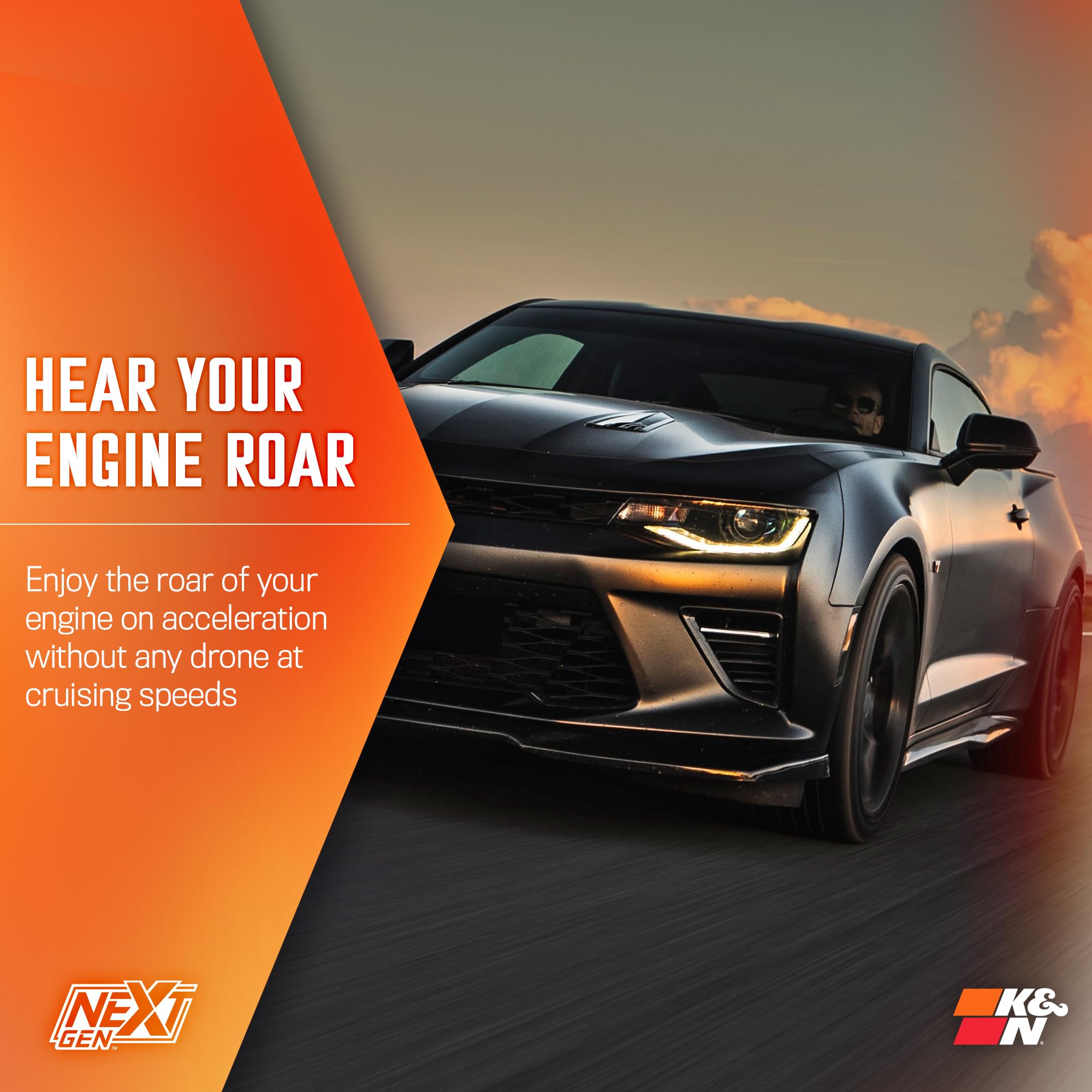 Cold Air Intake System K&N NextGen: High-Flow Cotton Filter: Compatible with 2016-2024 Chevrolet: Camaro SS, 50-3092
