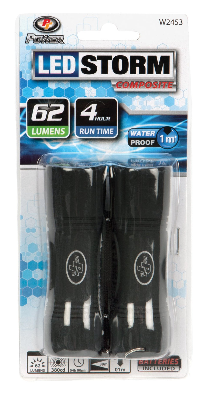 W2453 Performance Tool 2-Pack LED Storm Composite Flashlight Set (Sold as 1 Flashlight pack)