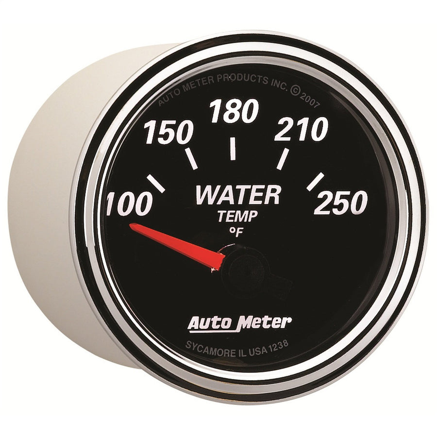 Auto Meter 2-1/16" Designer Black II Short Sweep Electric Water Temperature Gauge 1238