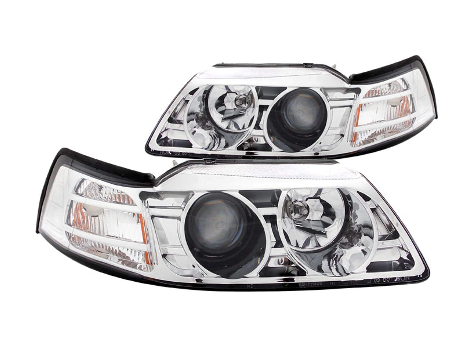 Ford Mustang Anzo USA 121043 Projector Chrome Headlight Assembly - (Sold in Pairs)