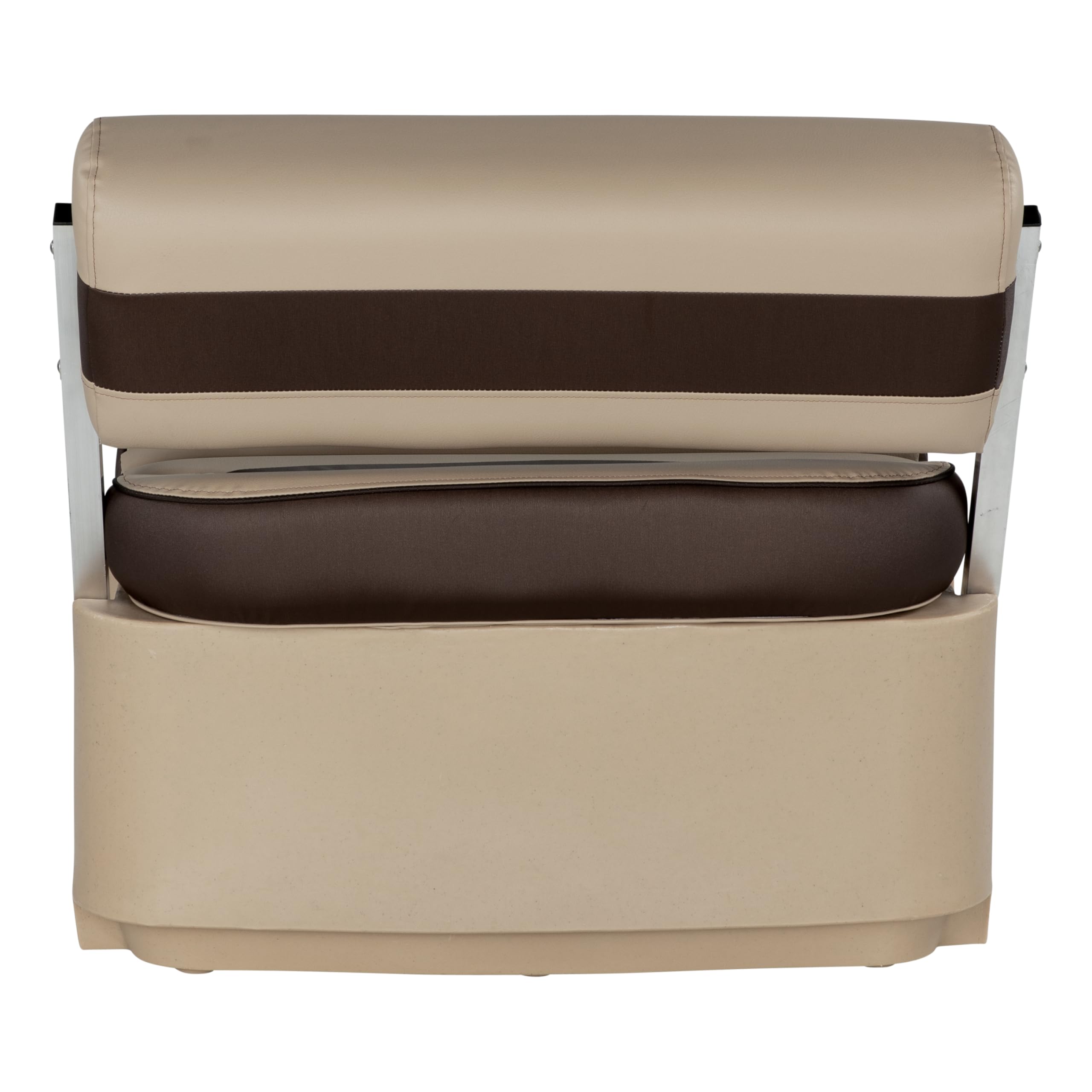 Flip Flop Rockport Series Pontoon Seat with Storage, Measures 34.5" L x 34.5" W x 31" H, Marine-Grade Vinyl, High-Density Foam, Easy Installation, Fits Most Pontoons, Sand – 20221094103