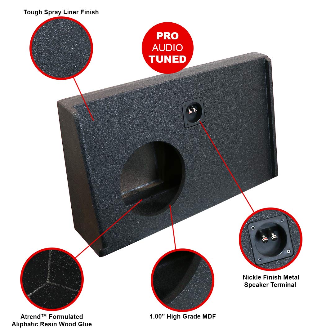 Bbox Single A181-10V 10” Vented Subwoofer Enclosure Fits 2008 - 2018 Chevrolet / GMC Silverado / Sierra Crew Cab