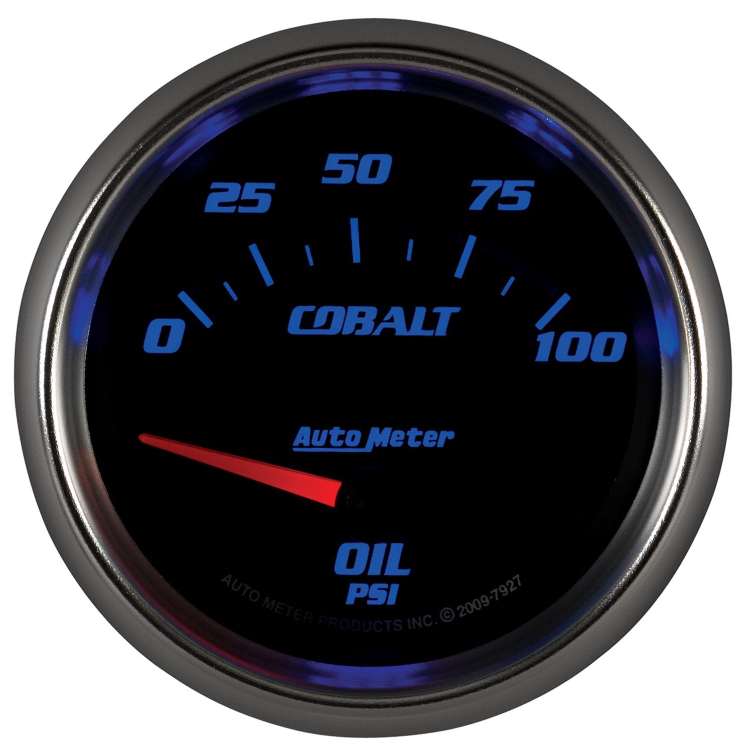 Cobalt Auto Meter 7927 2-5/8" 0-100 PSI Short Sweep Electric Oil Pressure Gauge