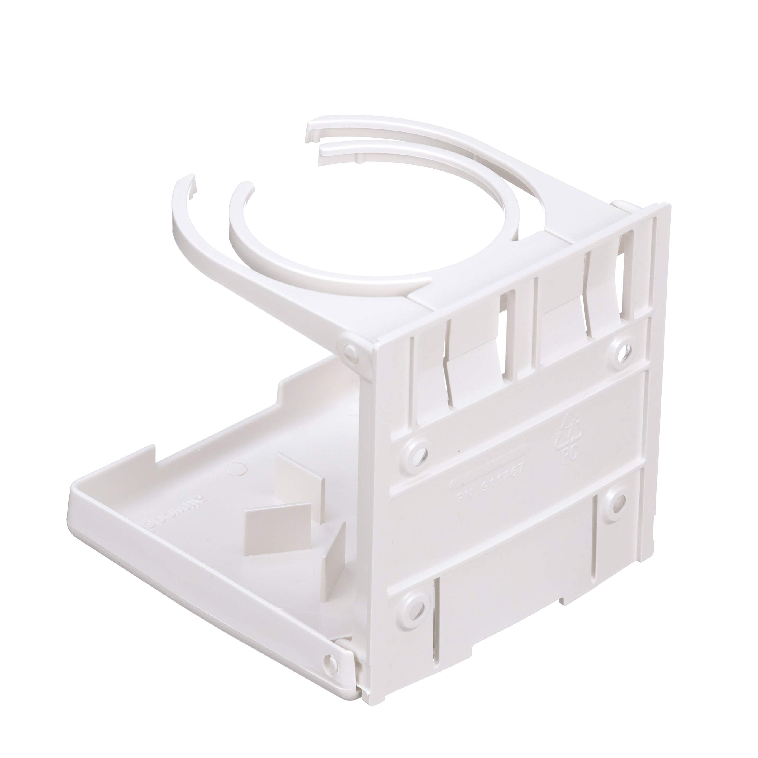 Dual-Ring Attwood 2449-7 Fold-Up Drink Holder, Polycarbonate, 4 5/8-Inch H x 4 9/16-Inch W, 4 ¾-Inch D, White