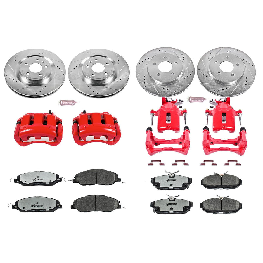 Power Stop Z36 KC5856-36 Front & Rear Truck and Tow Brake Kit with Calipers For Acura TL 2009-2014 [Vehicle Specific]