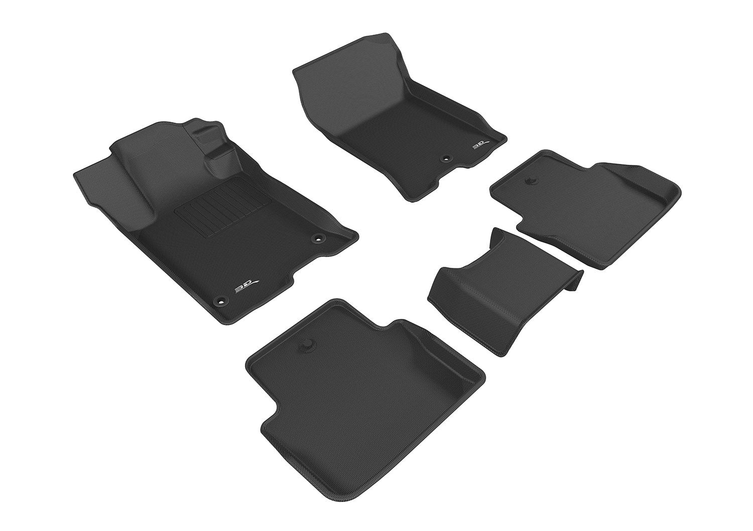 Kagu Floor Mat 3D MAXpider Custom Fit (Black) Compatible with Acura TLX FWD 2015-2020 - Full Set