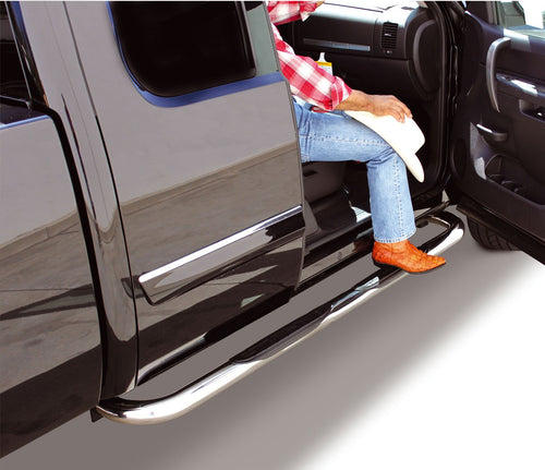 4000 Series Go Rhino SideSteps - Cab Length | Stainless Steel, Polished | 4133PS | Fits 1980-1996 Ford F Series Super Cab Pickup