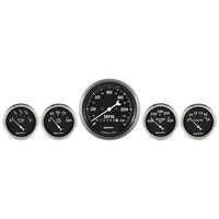 AutoMeter Gauge Kit 1740 (Old TYME Black 5 Pc., 3 3/8" & 2 1/16", Elec. Speedometer, Old TYME Black)