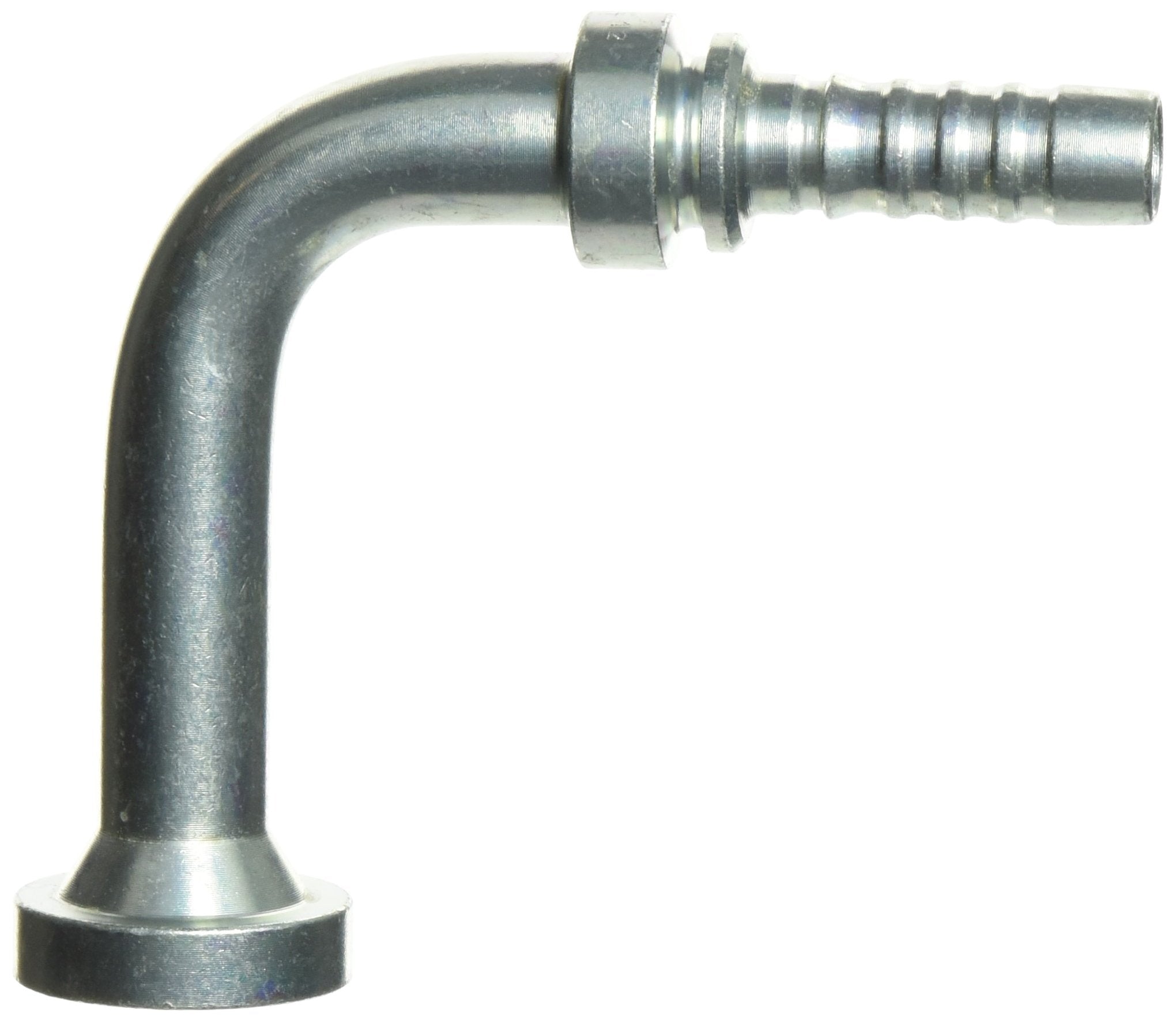 Gates GlobalSpiral 8GS-8FLH90-080 Couplings, Code 62 O-Ring Flange Heavy, Zinc Plated Carbon Steel, 3.46", 90° Bent Tube, 1/2" ID