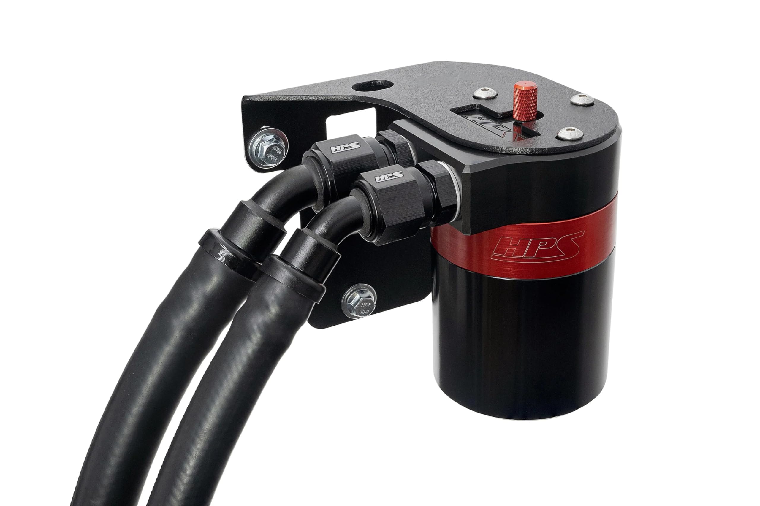 HPS Aluminum Black Oil Catch Can Kit Compatible for 2015-2021 Subaru WRX 2.0L Turbo, 860-007