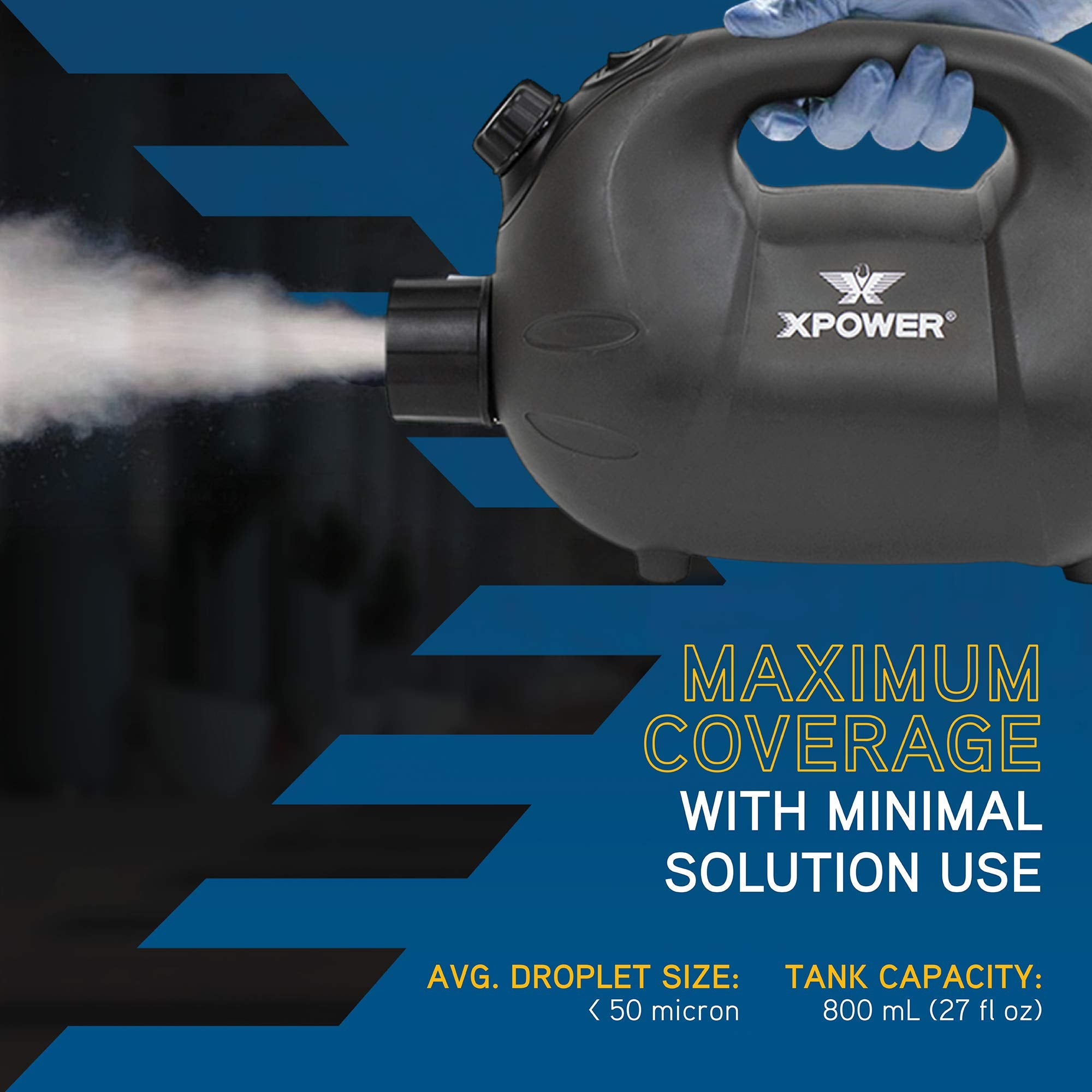 XPOWER F-8 ULV Fogger, Cold Mist Blower, and Sprayer for Cleaning, Disinfecting, Pest Control and Odor Elimination, 20+ Ft. Spray Distance, 0.8 L Tank Capacity