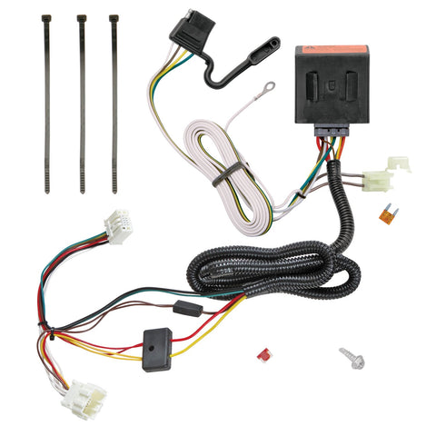 T-One® Tekonsha Harness, 4-Way Flat, Compatible with Select Honda CR-V, Black