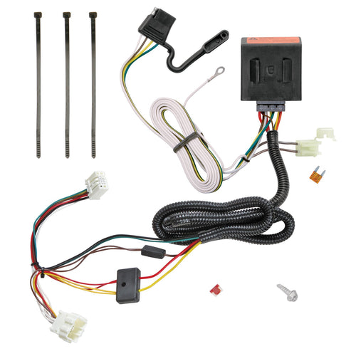 T-One® Tekonsha Harness, 4-Way Flat, Compatible with Select Honda CR-V, Black