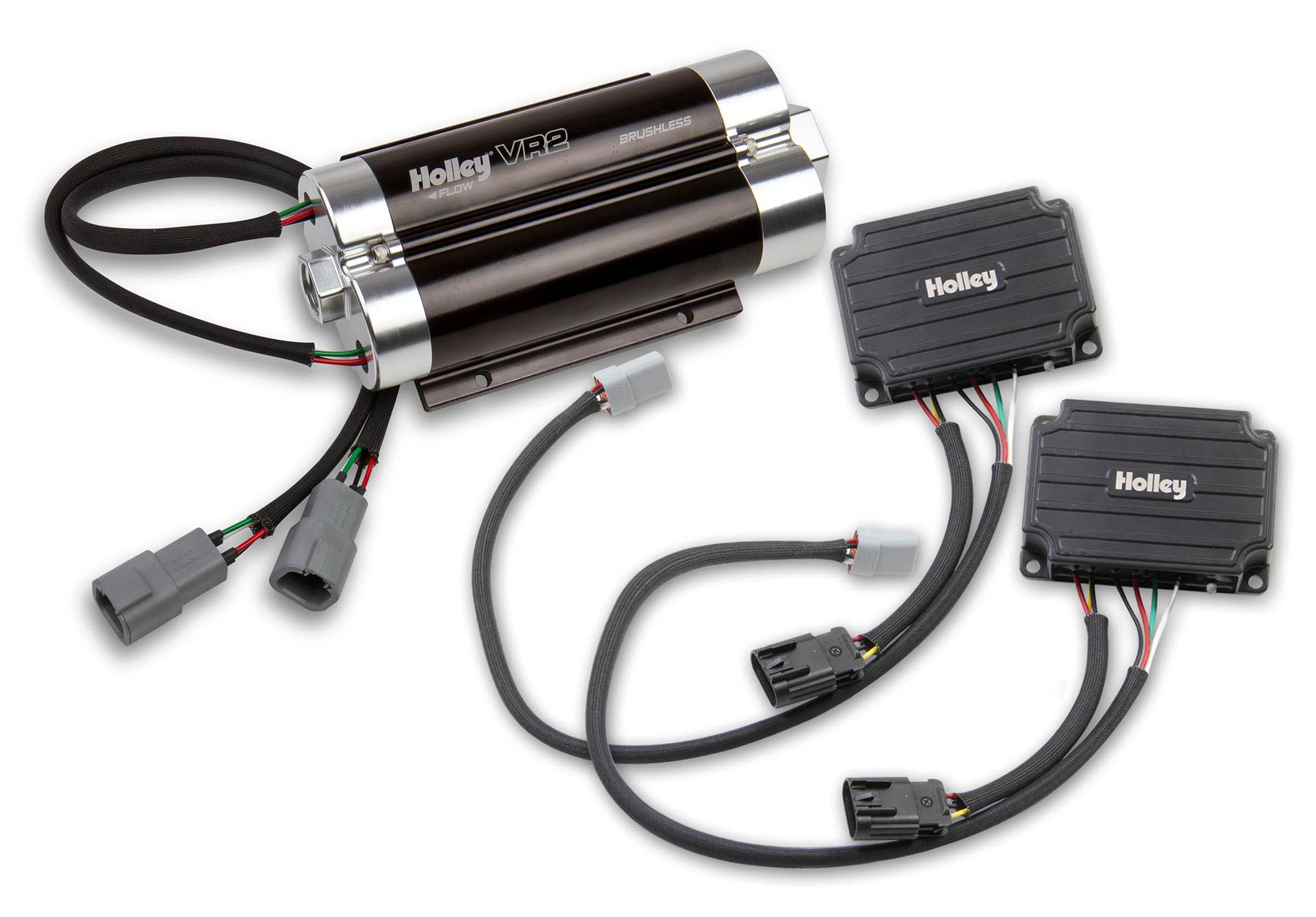 12-3000 Holley VR2 Brushless Fuel Pump w/Controller-Single 16AN Inlet