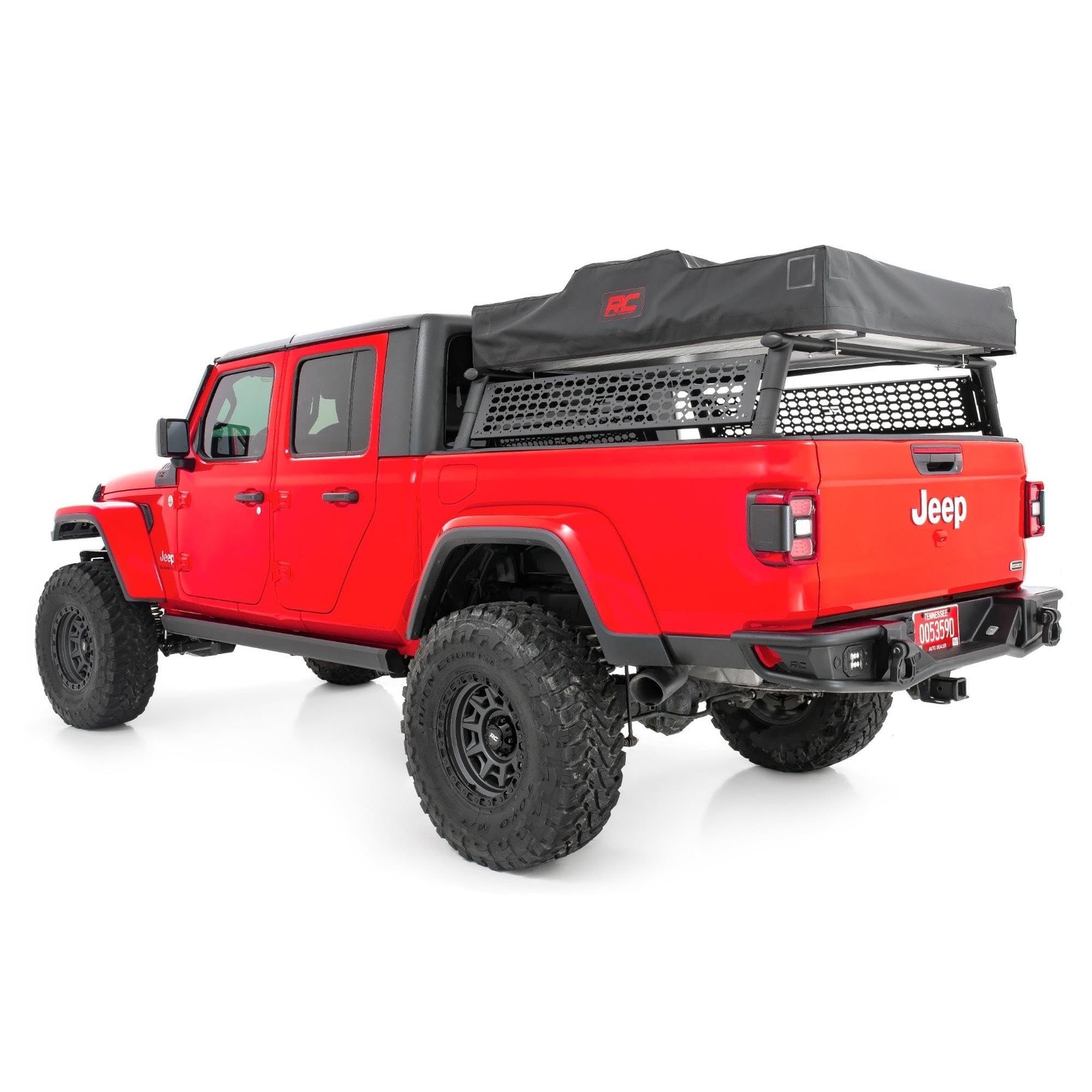 Rough Country Half-Height Bed Rack for JT Jeep Gladiator (2020-2025) - Modular Aluminum Truck Rack for Bikes, Tools, Camping & Recovery Gear