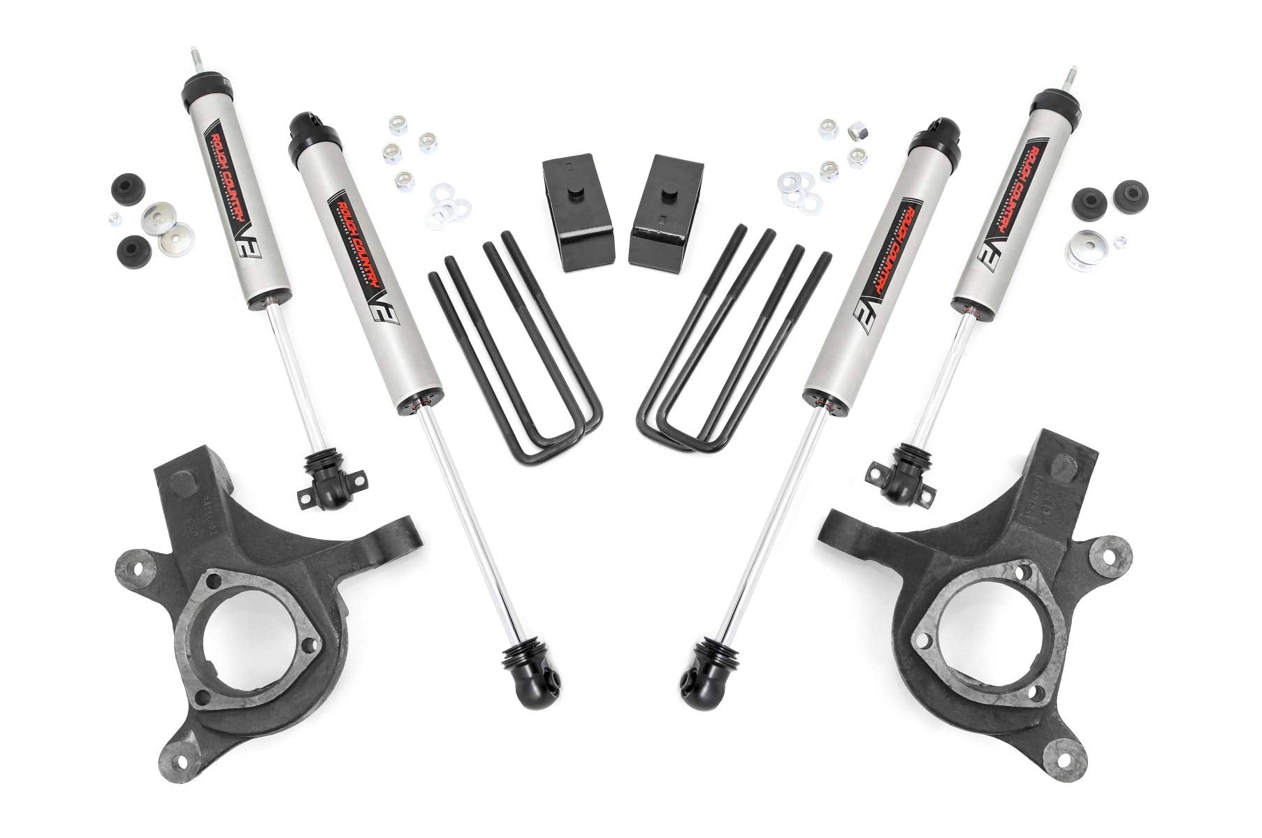 3" Rough Country Suspension Lift Kit with V2 Shocks for Chevy Silverado & GMC Sierra 1500 2WD (1999-2006)
