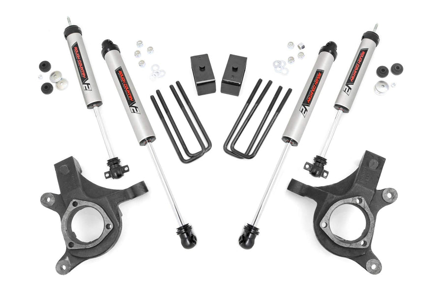 3" Rough Country Suspension Lift Kit with V2 Shocks for Chevy Silverado & GMC Sierra 1500 2WD (1999-2006)